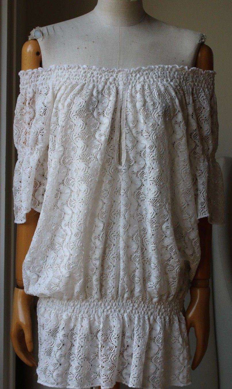 MELISSA ODABASH NICOLA CROCHET OFF-THE-SHOULDER DRESS ONE SIZE - Image 3