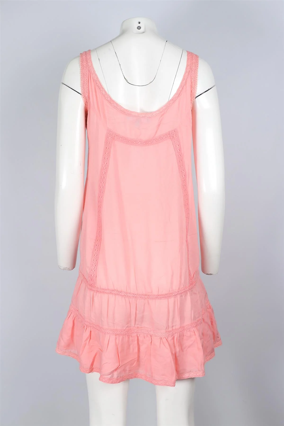 MELISSA ODABASH PINK VOILE MINI DRESS SMALL - Image 4