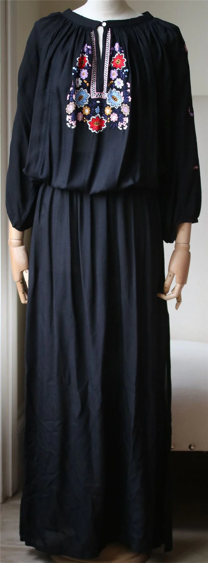 MELISSA ODABASH SIENNA EMBROIDERED VOILE MAXI DRESS SMALL - Image 2