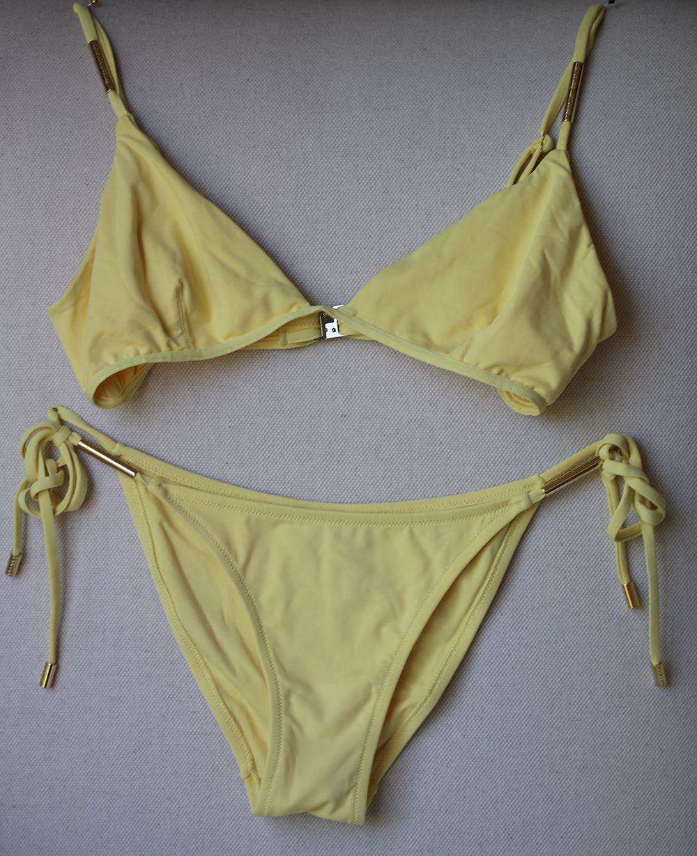 MELISSA ODABASH VERONA TRIANGLE YELLOW BIKINI UK 10/14 - Image 4