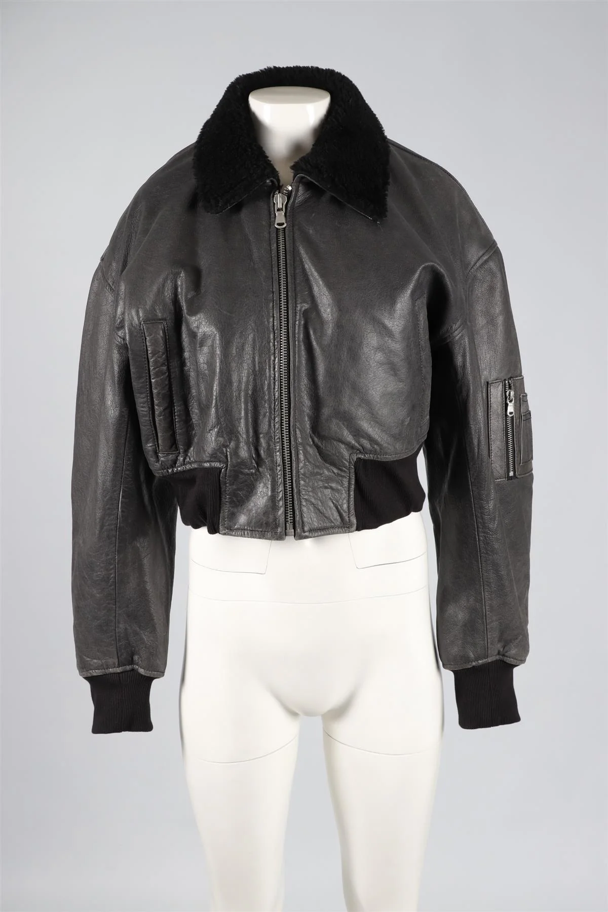 MEOTINE BLACK SHEARLING AND LEATHER JACKET XSMALL - SMALL - Image 2