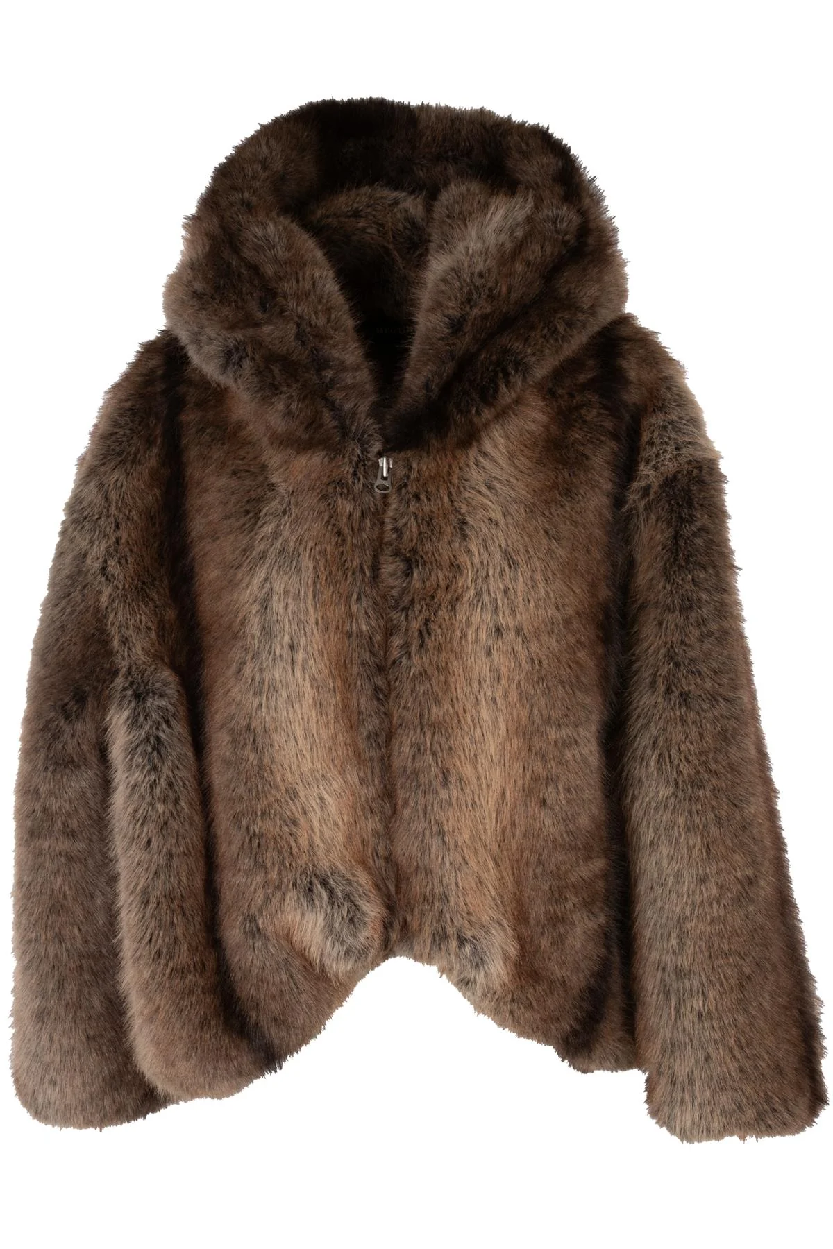 MEOTINE BROWN WILMA FAUX FUR JACKET SMALL - MEDIUM