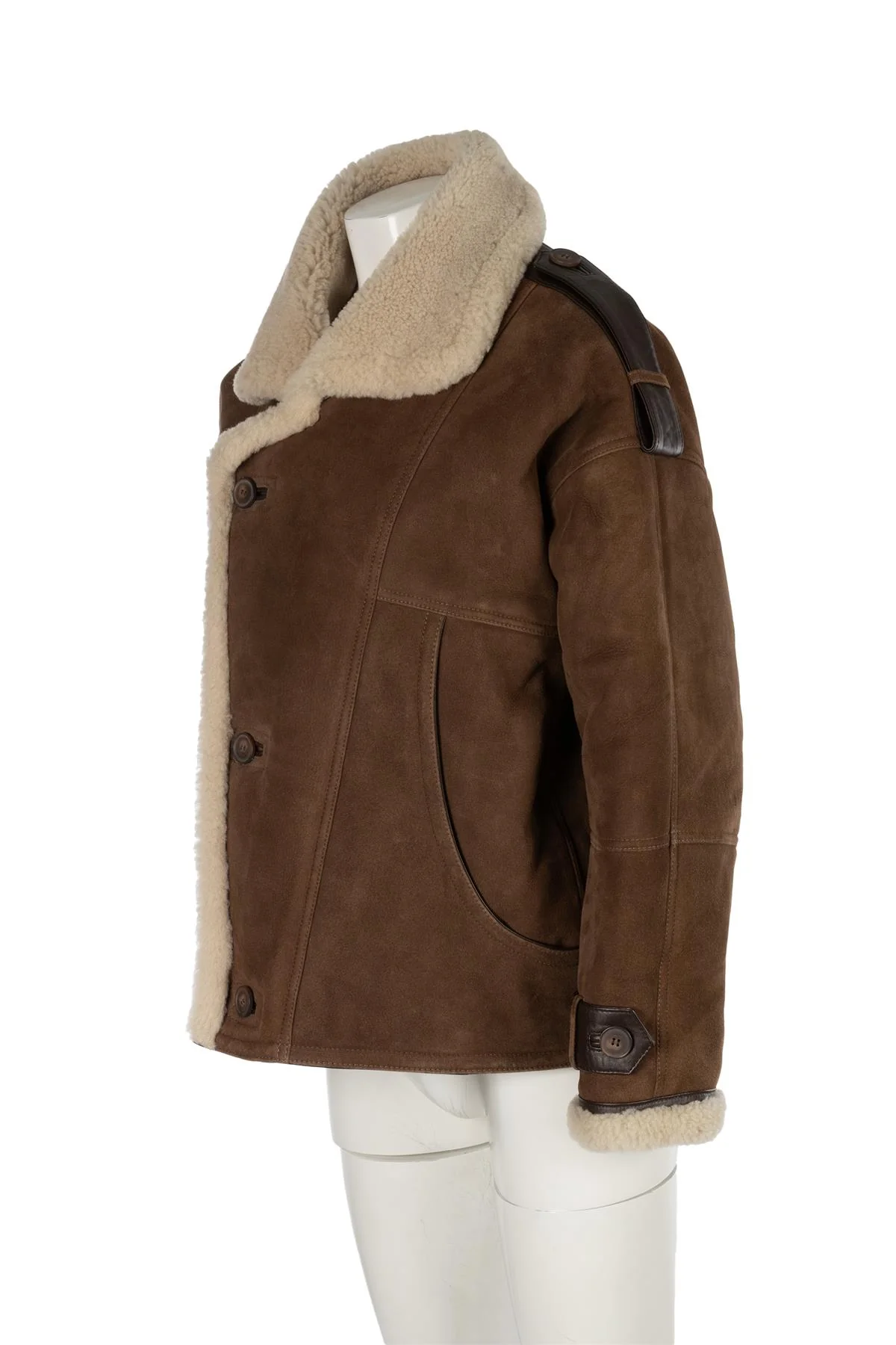 MEOTINE BROWN ZOE SUEDE AND SHEARLING JACKET XSMALL - SMALL - Image 3