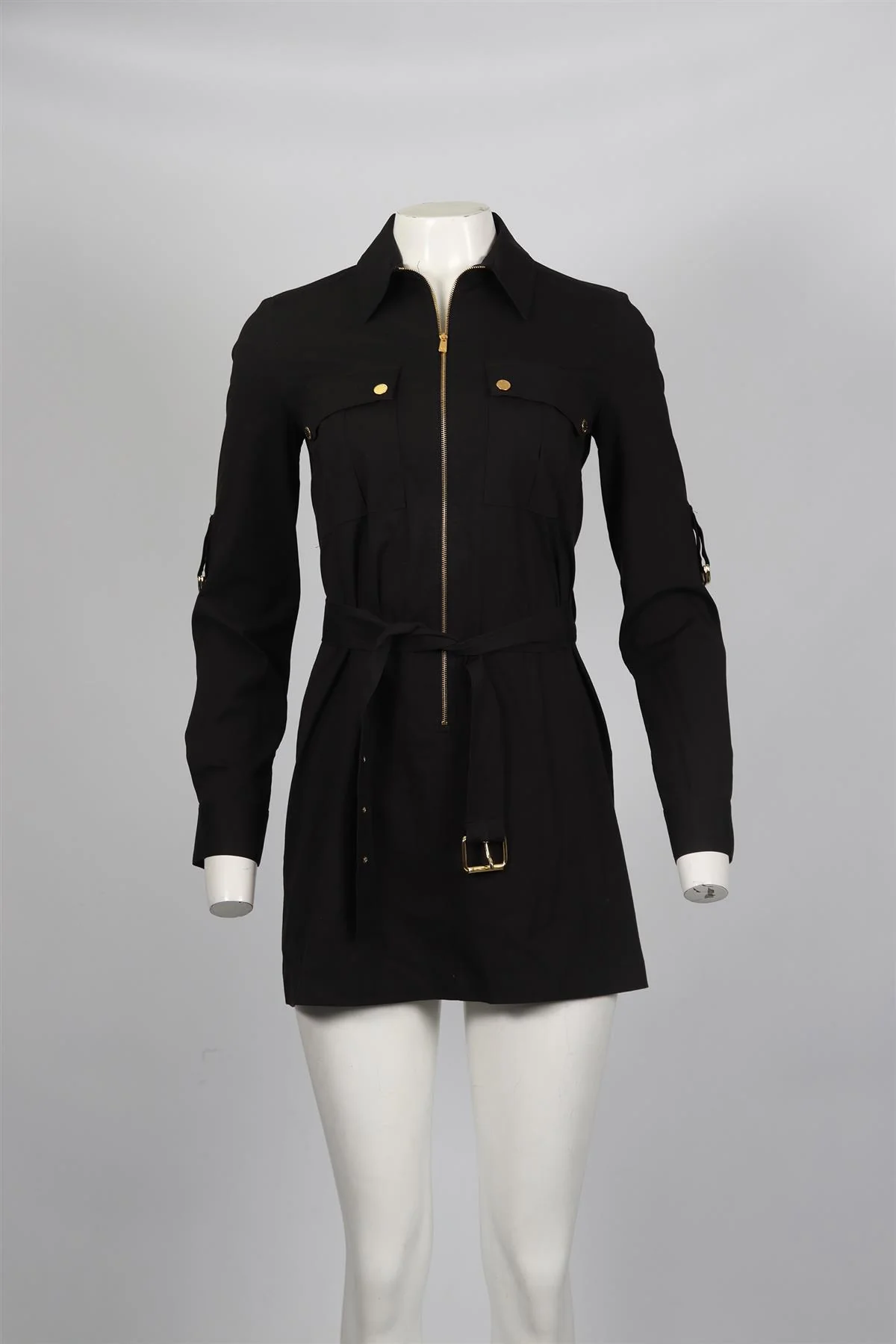 MICHAEL KORS BELTED COTTON MINI DRESS US 2 UK 6 - Image 2