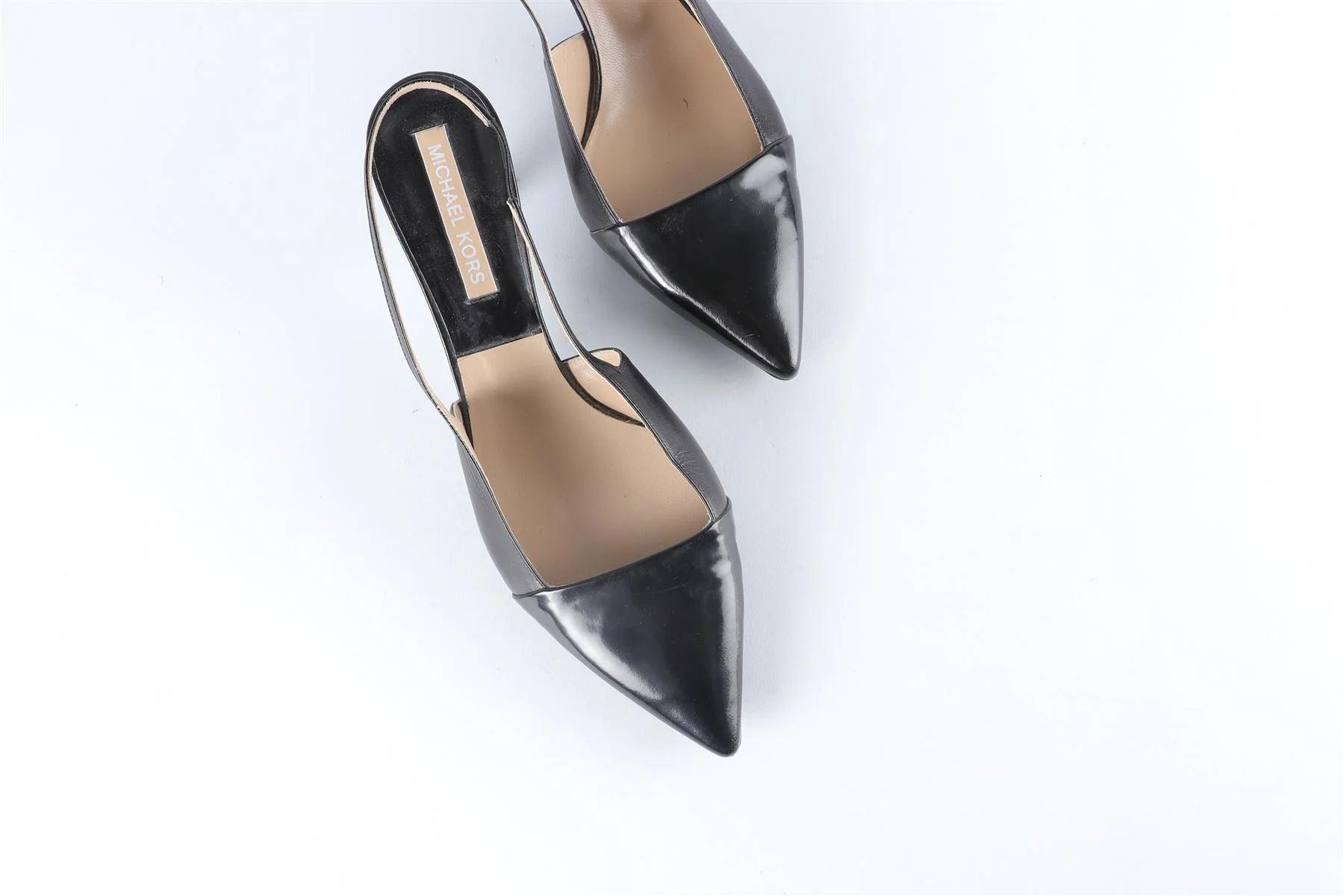 MICHAEL KORS BLACK LEATHER SLINGBACK PUMPS EU 38.5 UK 5.5 US 8.5 - Image 4