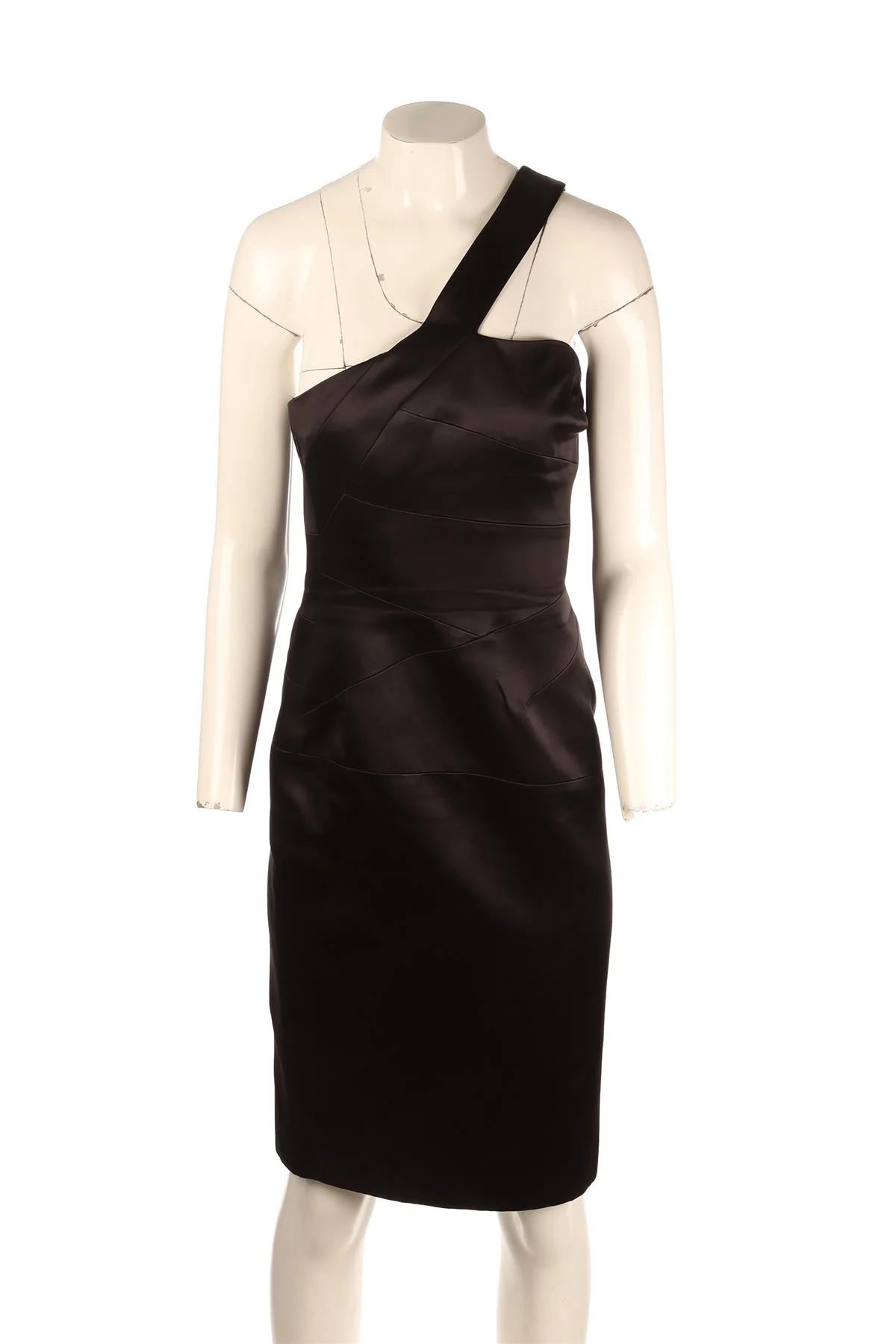 MICHAEL KORS BLACK SATIN MINI DRESS US 4 UK 8 - Image 2
