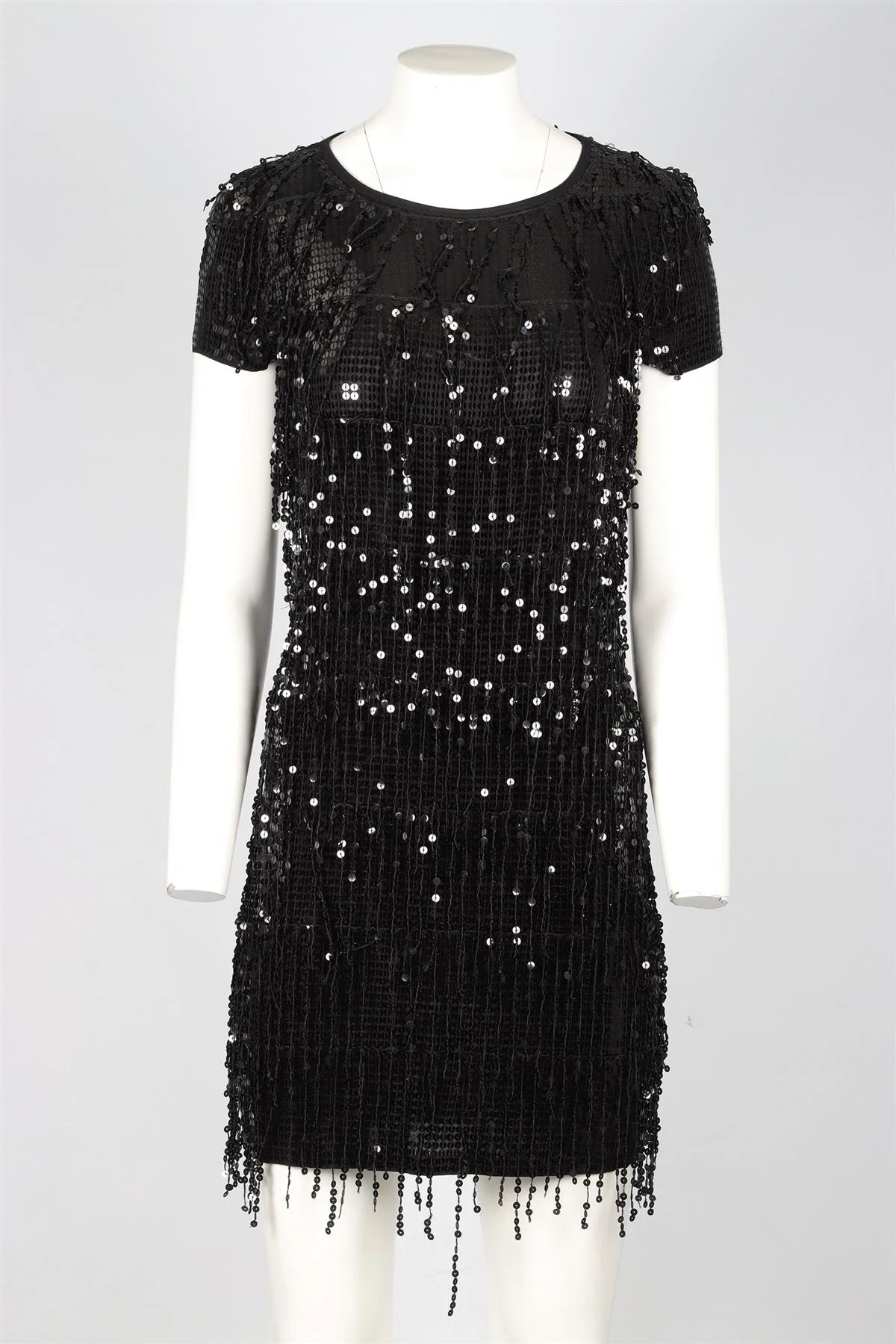MICHAEL KORS BLACK SEQUIN MINI DRESS XSMALL - Image 2