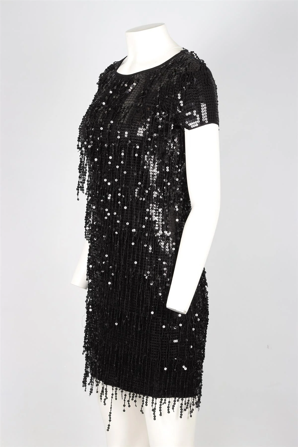 MICHAEL KORS BLACK SEQUIN MINI DRESS XSMALL - Image 3