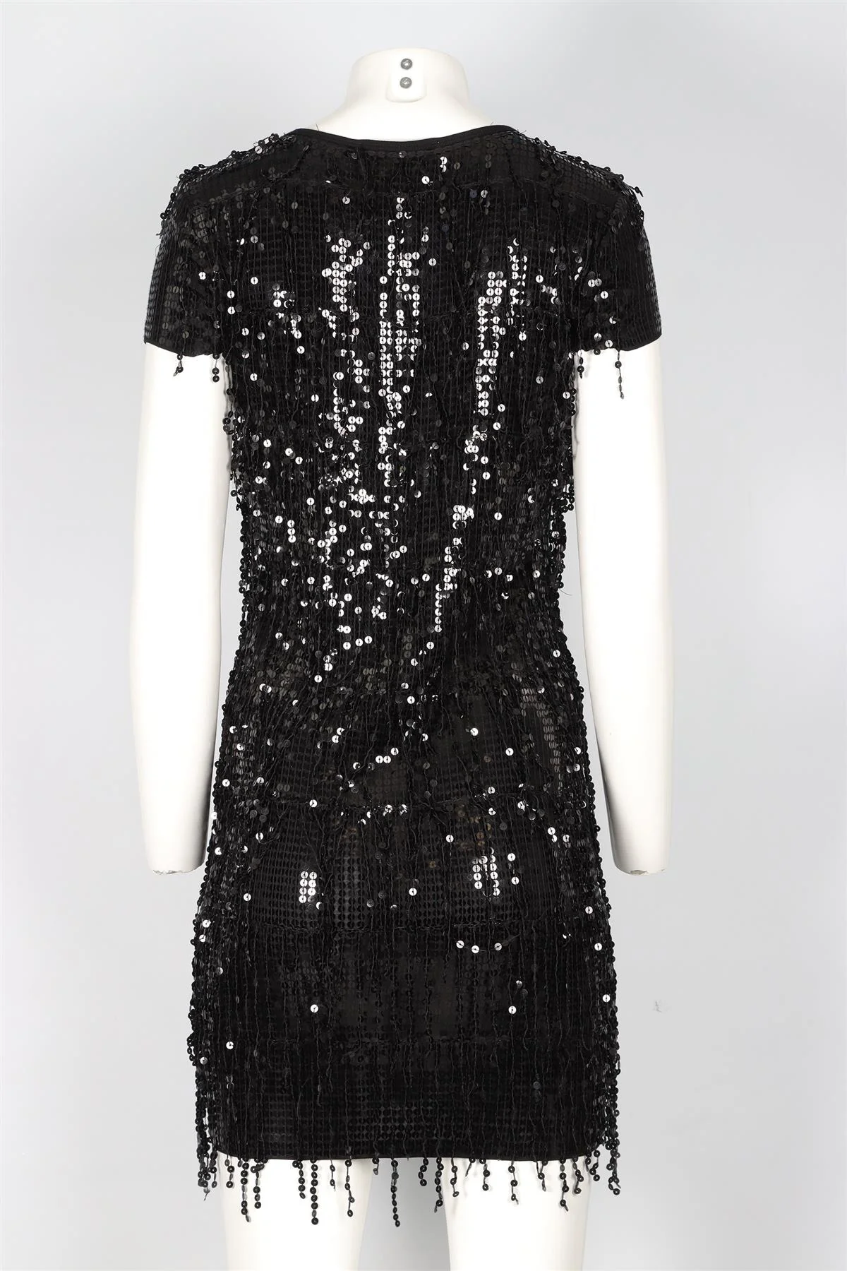 MICHAEL KORS BLACK SEQUIN MINI DRESS XSMALL - Image 4