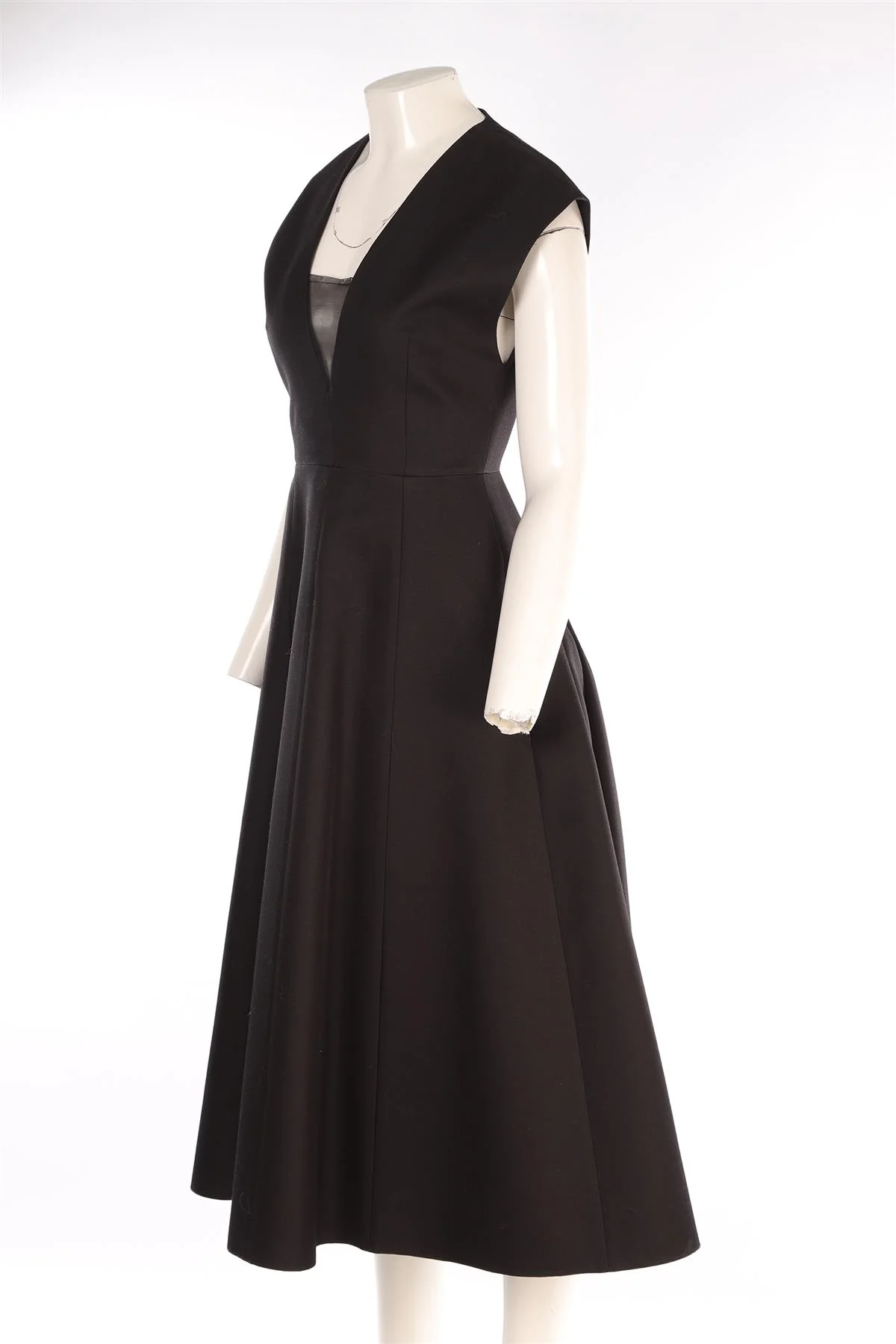 MICHAEL KORS BLACK WOOL MAXI DRESS US 4 UK 8 - Image 3