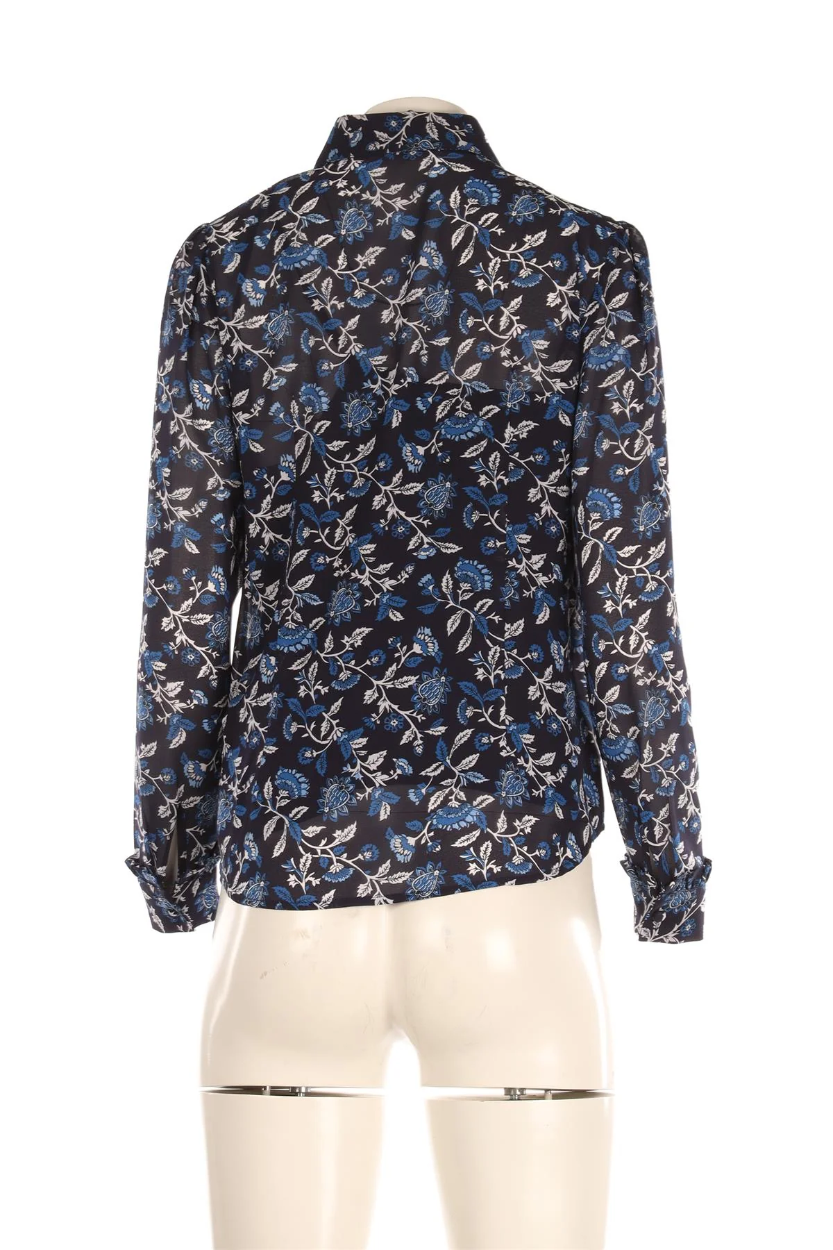 MICHAEL KORS COLLECT BLUE CREPE SHIRT SMALL - Image 4
