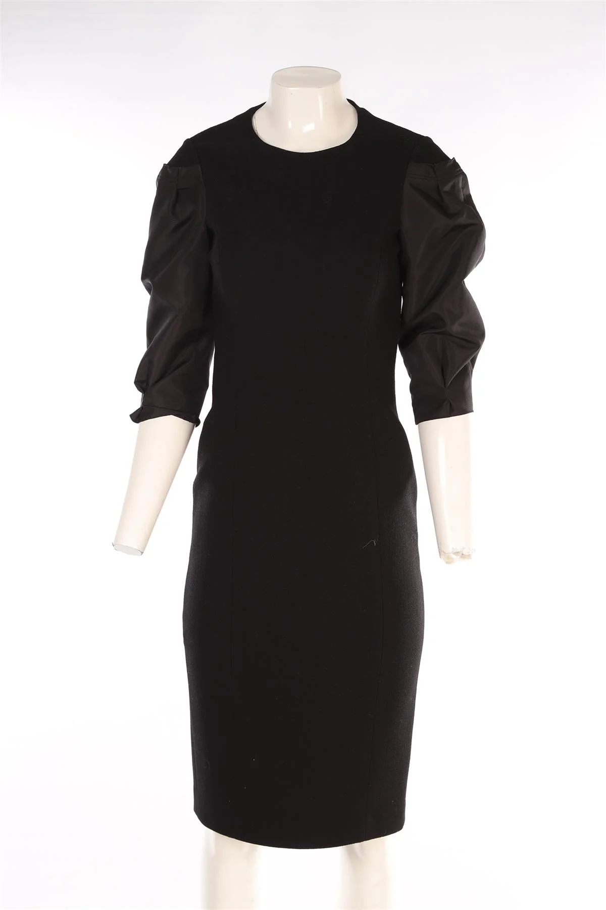 MICHAEL KORS COLLECTION BLACK WOOL MIDI DRESS US 2 UK 6 - Image 2