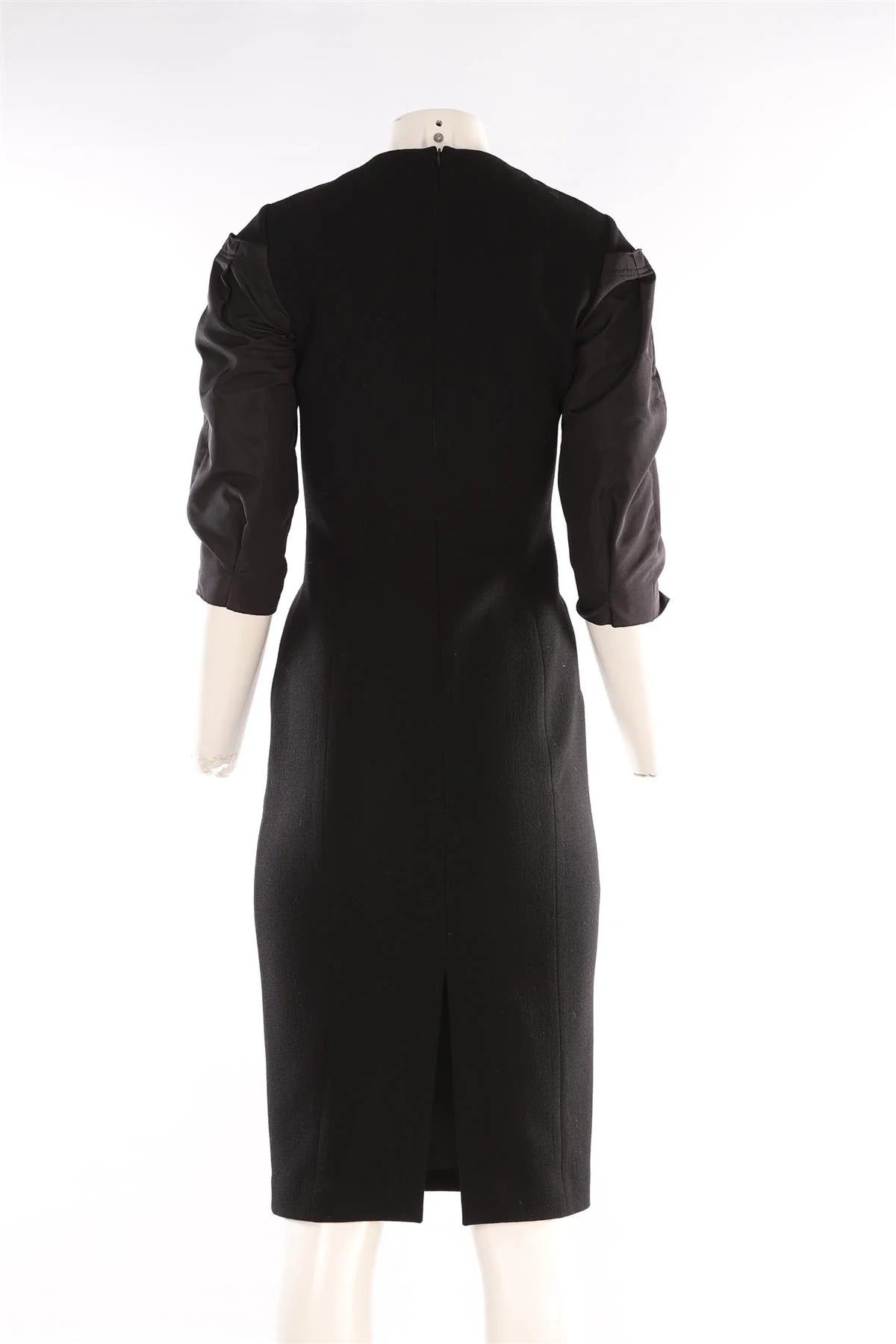 MICHAEL KORS COLLECTION BLACK WOOL MIDI DRESS US 2 UK 6 - Image 4