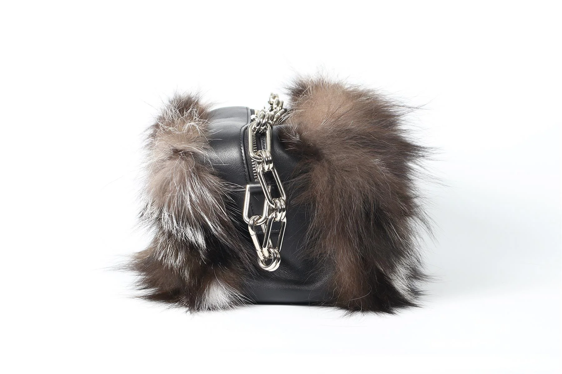 MICHAEL KORS COLLECTION JULIE LG CAMERA FOX FUR AND LEATHER SHOULDER BAG - Image 4