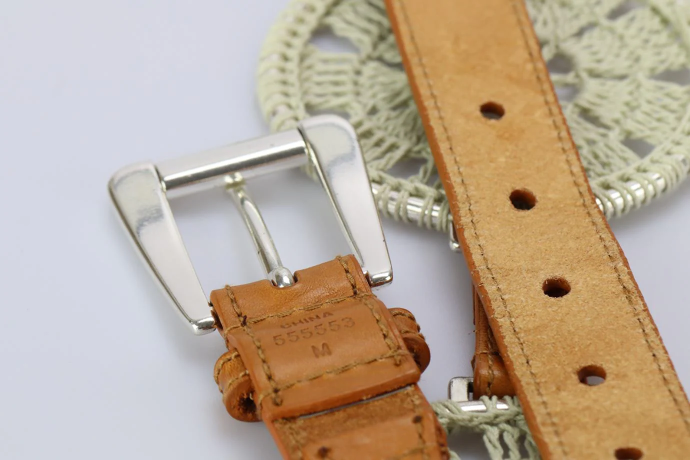 MICHAEL KORS CROCHET AND LEATHER BELT MEDIUM - Image 5