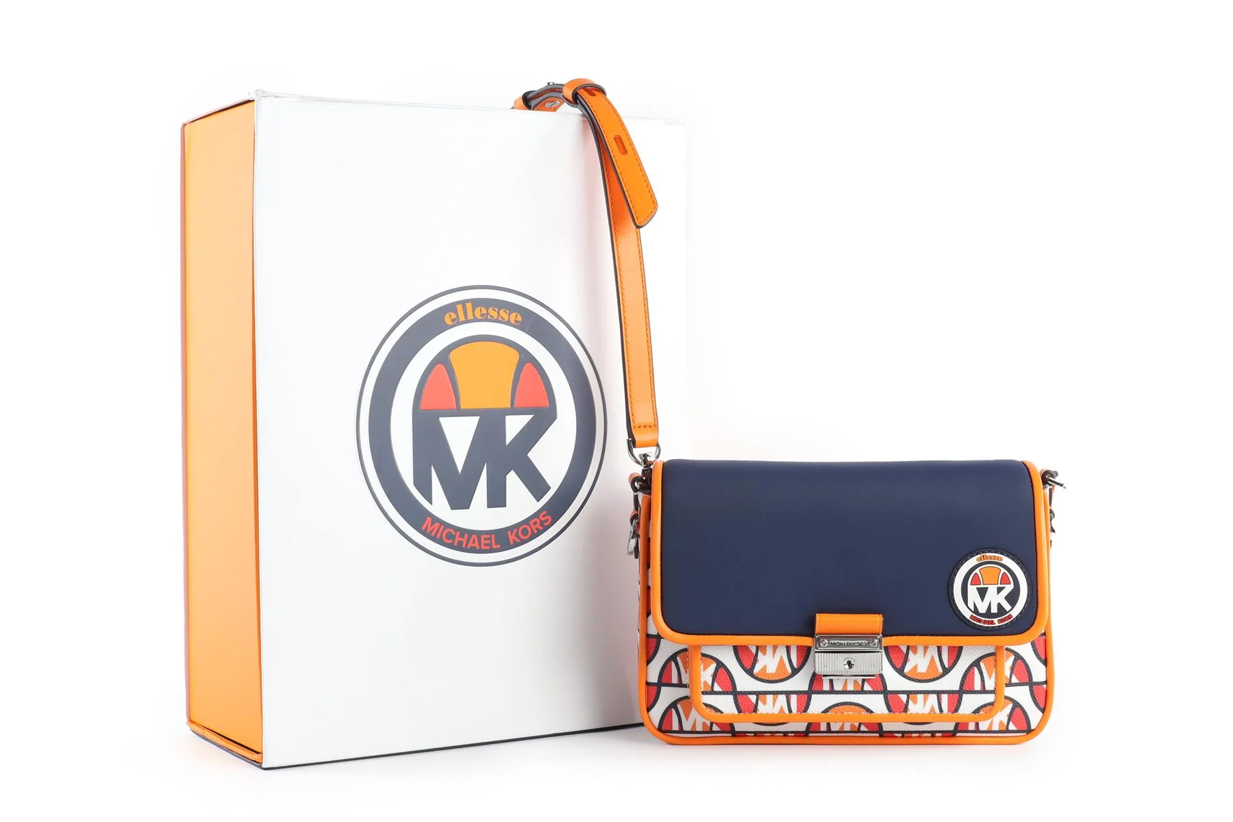 MICHAEL KORS + ELLESSE ORANGE BRADSHAW CANVAS SHOULDER BAG - Image 12