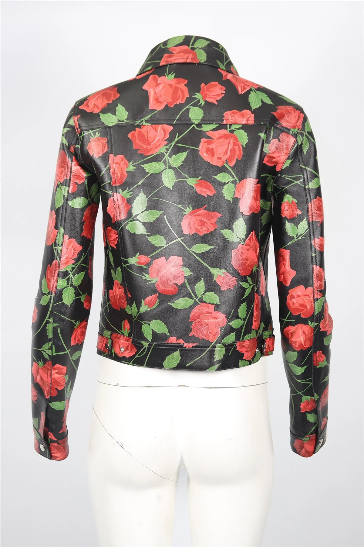 MICHAEL KORS FLORAL PRINT LEATHER JACKET US 8 UK 12 - Image 4