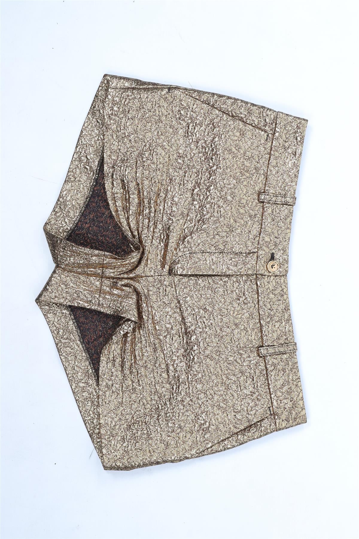 MICHAEL KORS GOLD JACQUARD SHORTS US 4 UK 8 - Image 2