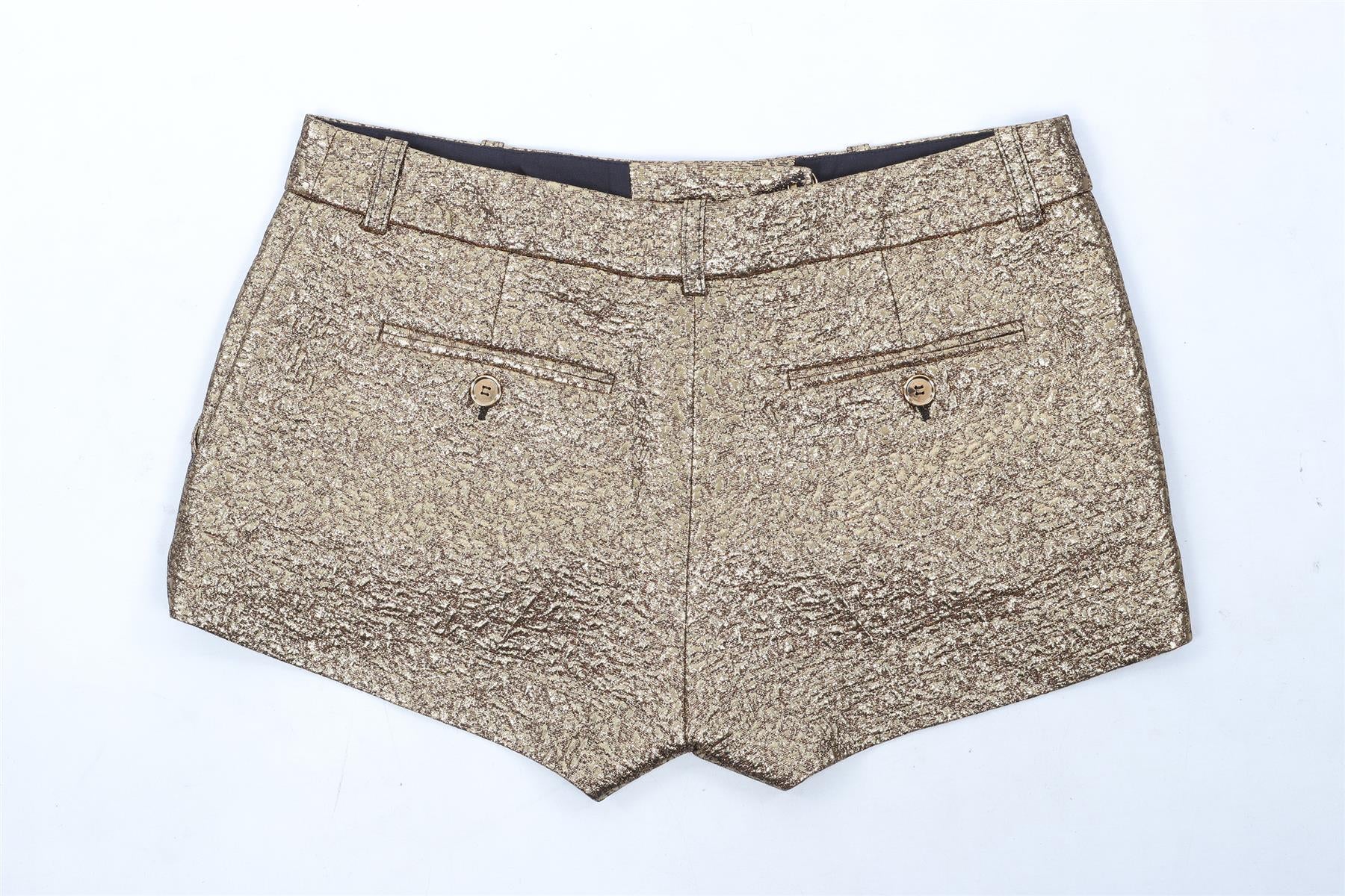 MICHAEL KORS GOLD JACQUARD SHORTS US 4 UK 8 - Image 4