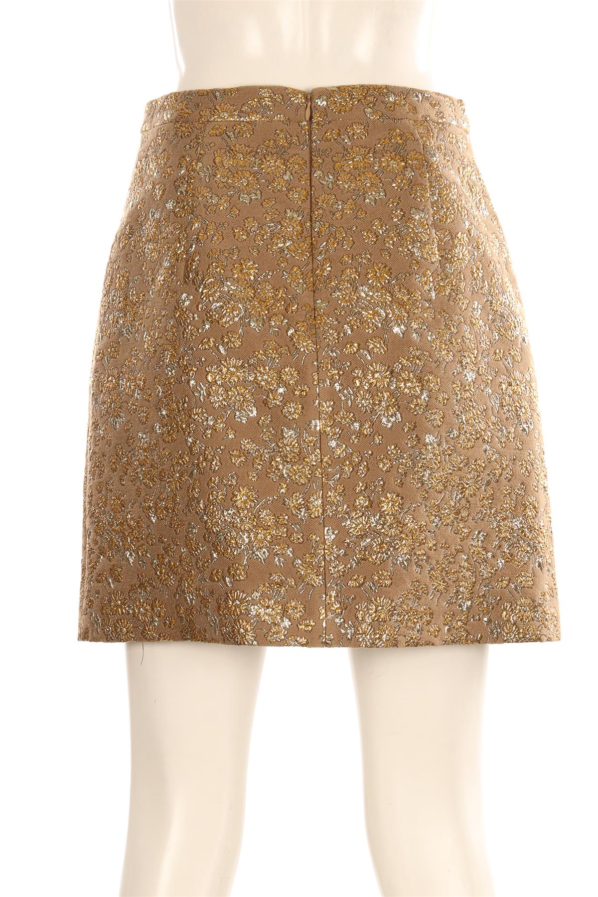 MICHAEL KORS GOLD WOOL MINI SKIRT US 6 UK 10 - Image 4
