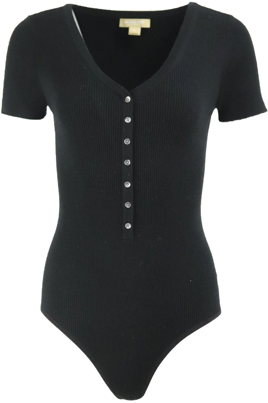 MICHAEL KORS RIBBED STRETCH WOOL BLEND BODYSUIT MEDIUM