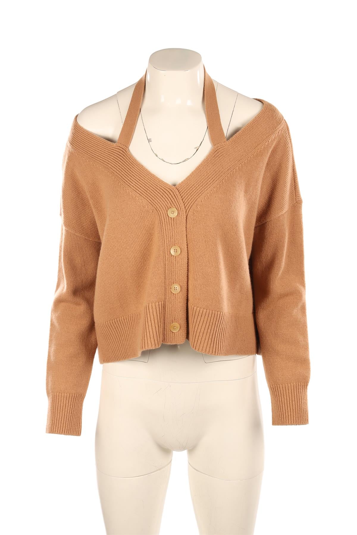 MICHAEL KORS TAN CASHMERE CARDIGAN SMALL - Image 2