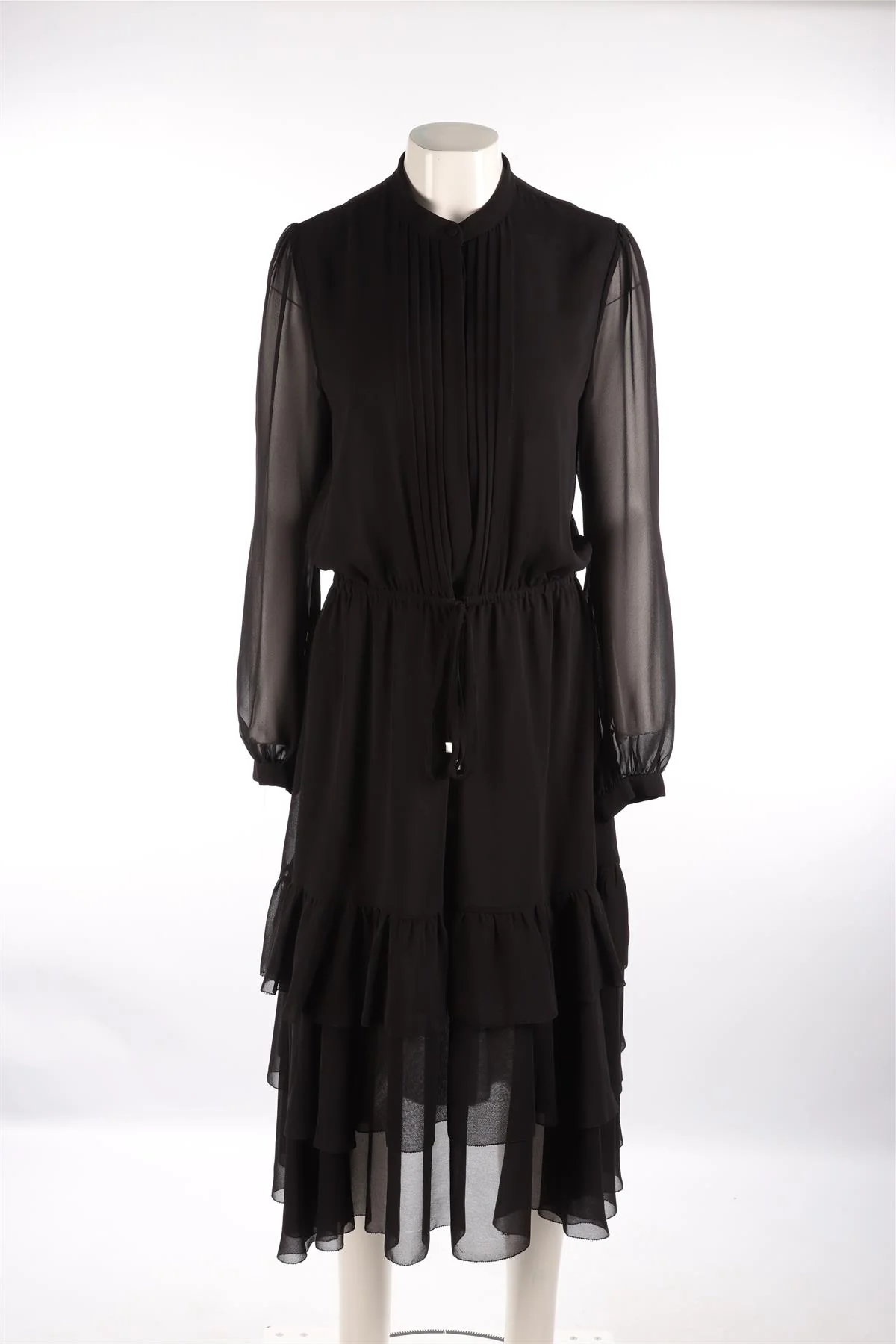 MICHAEL MICHAEL KORS BLACK CREPE MAXI DRESS LARGE - Image 2