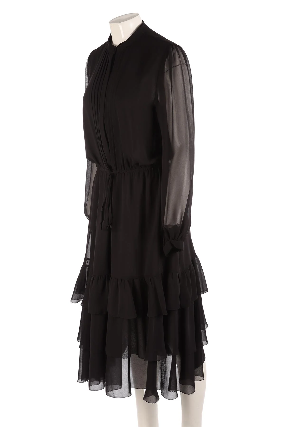 MICHAEL MICHAEL KORS BLACK CREPE MAXI DRESS LARGE - Image 3