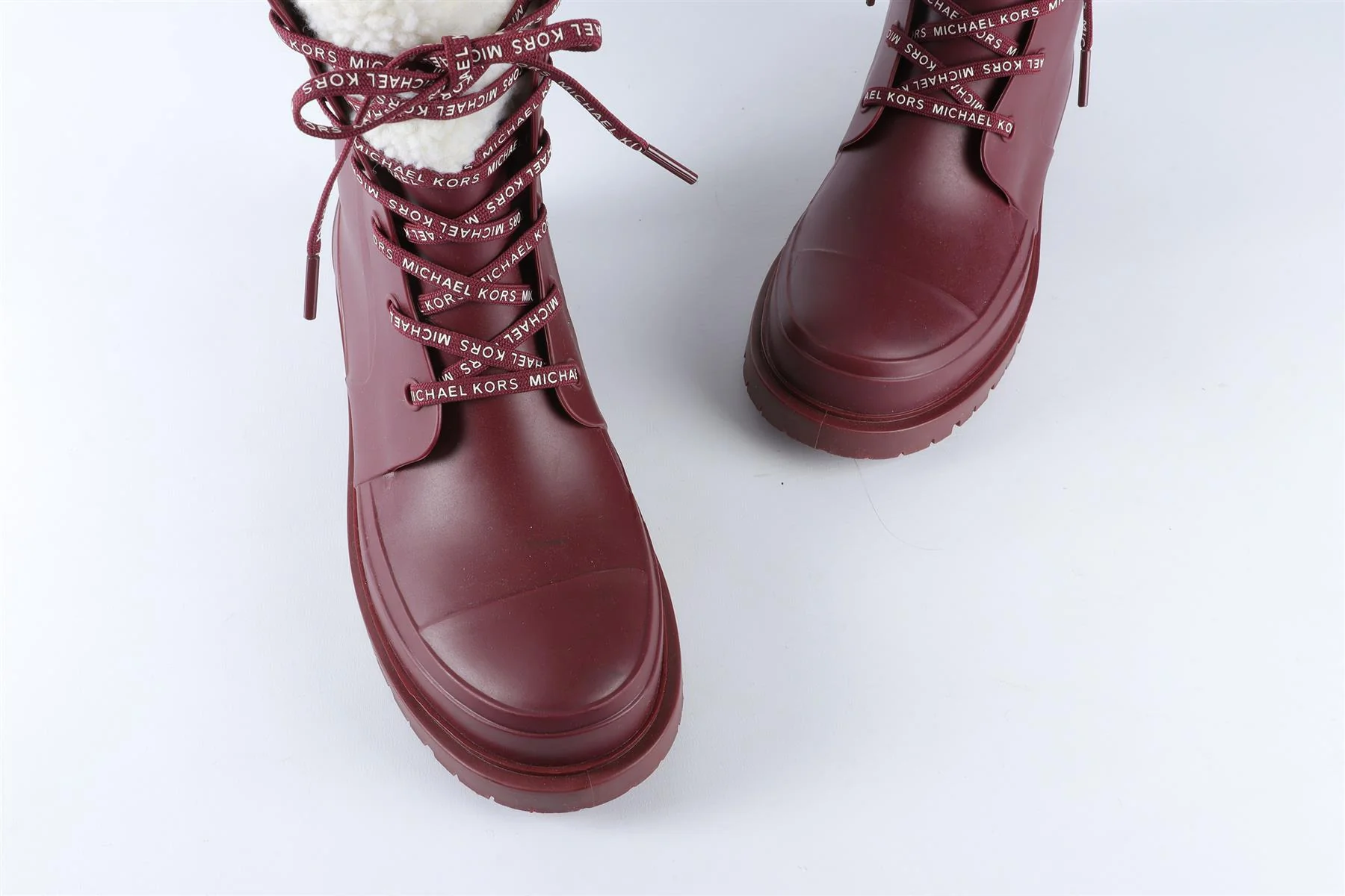 MICHAEL MICHAEL KORS BURGUNDY RUBBER BOOTS EU 39 UK 6 US 9 - Image 4