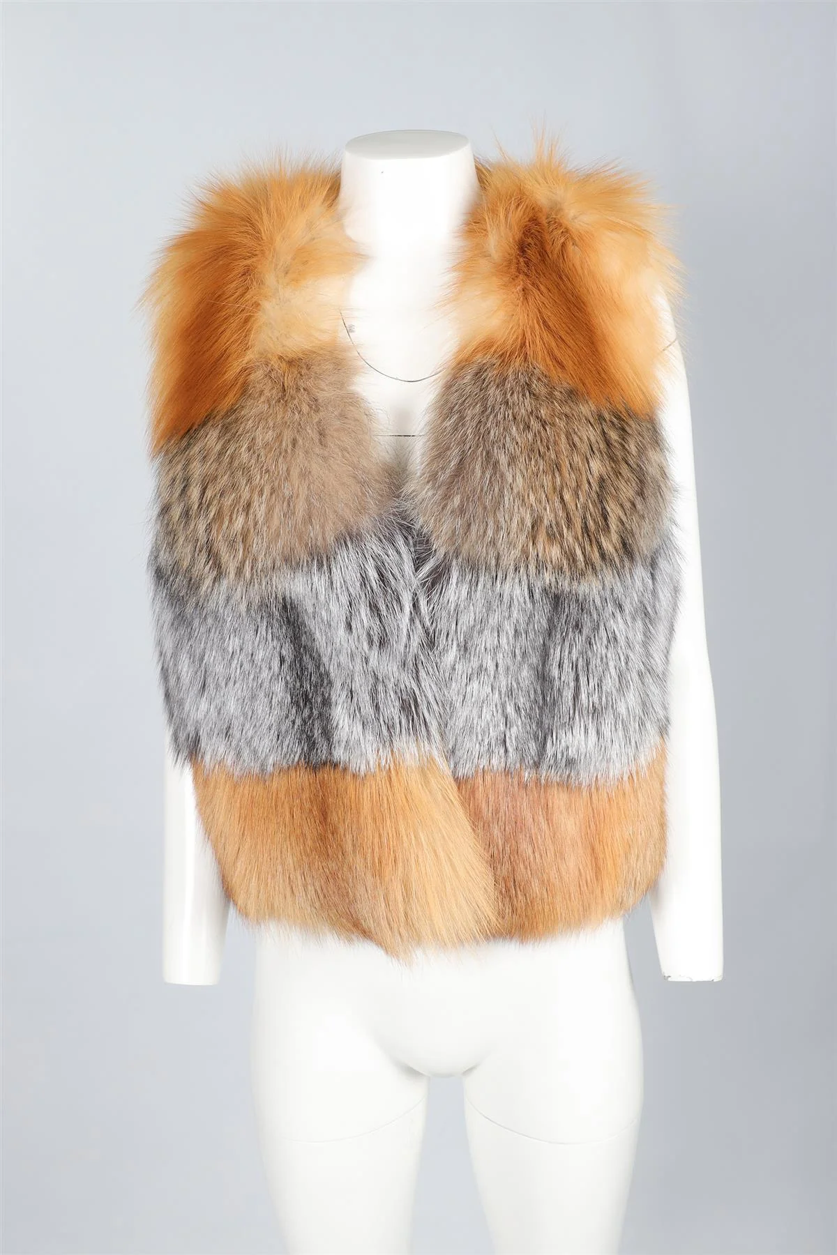 MICHAEL MICHAEL KORS TAN FOX FUR GILET SMALL - Image 2