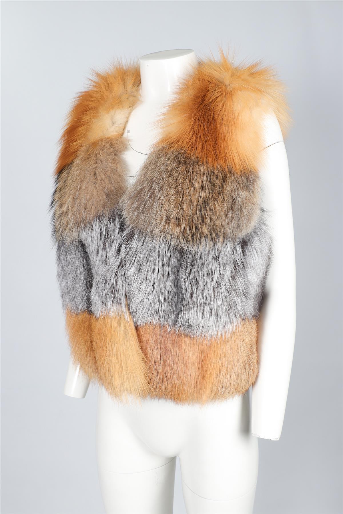 MICHAEL MICHAEL KORS TAN FOX FUR GILET SMALL - Image 3