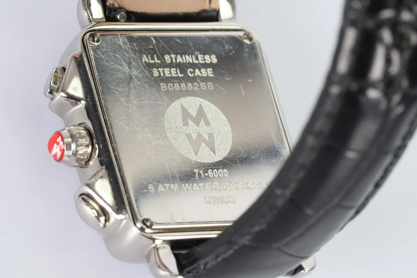 MICHELE DECO 71-6000 STAINLESS STEEL AND LEATHER WRIST WATCH - Image 8