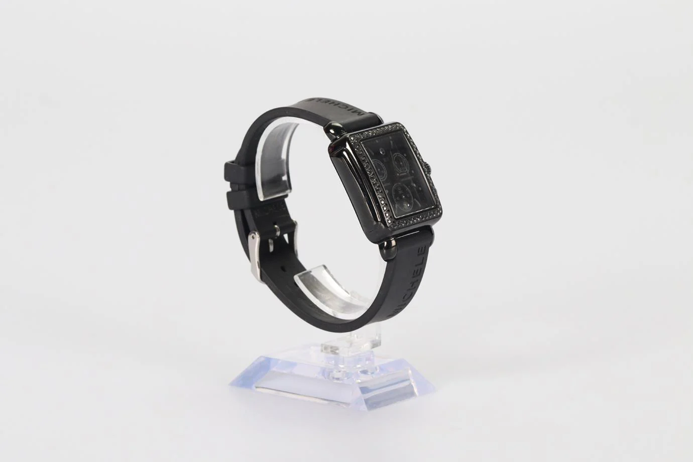 MICHELE DECO NOIR 33 MM STAINLESS STEEL AND RUBBER WRIST WATCH - Image 6