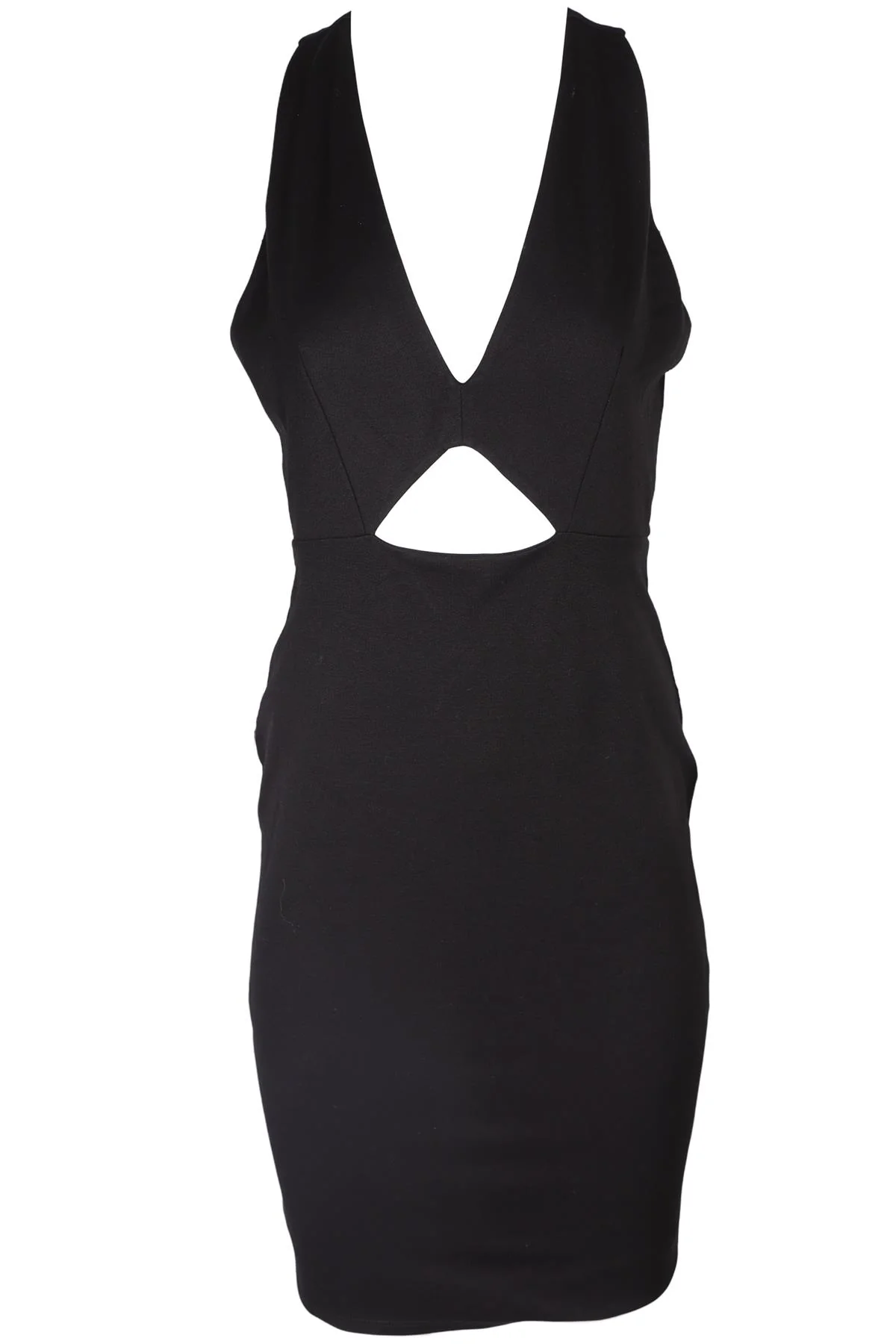 MICHELLE MASON BLACK JERSEY MIDI DRESS MEDIUM