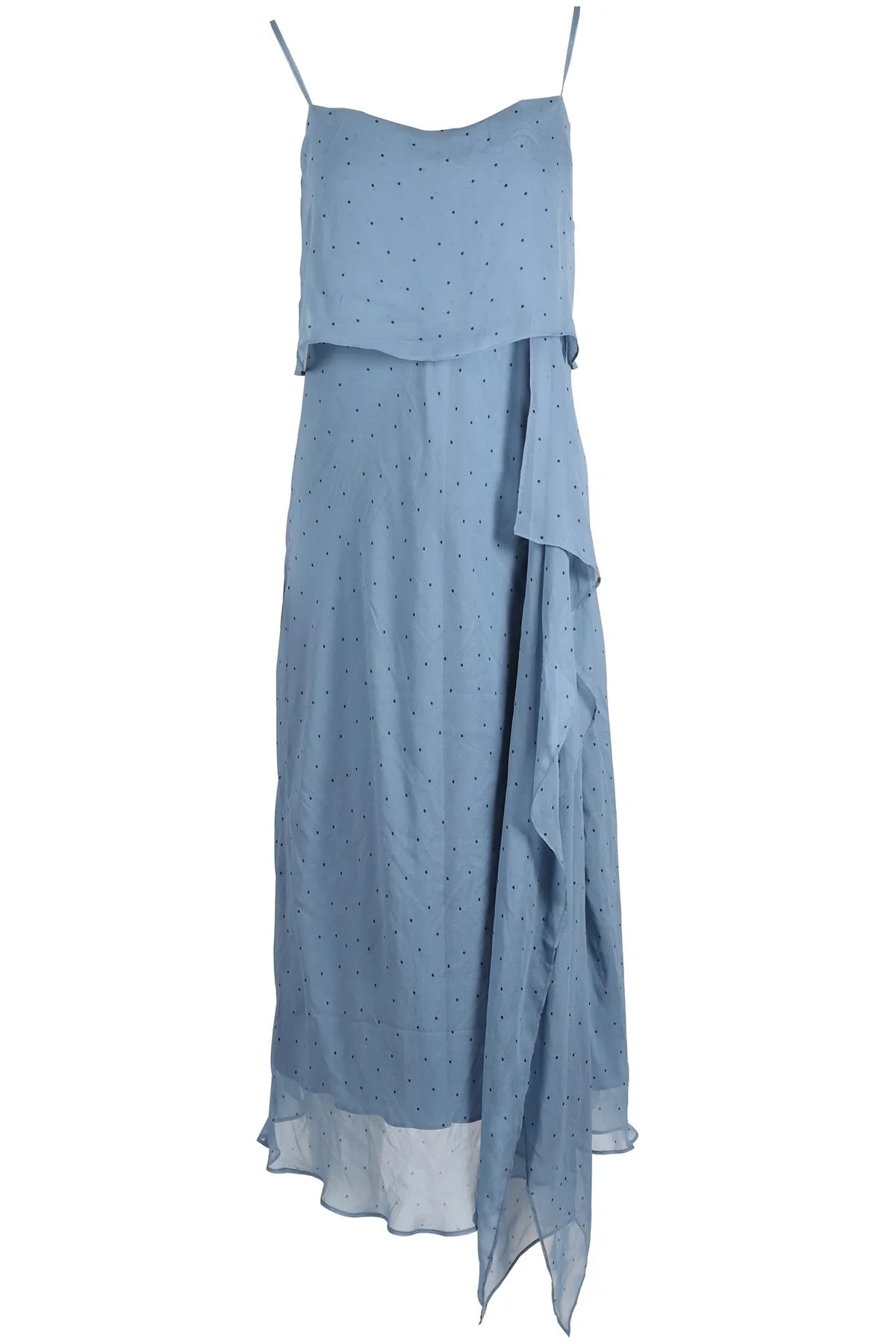 MICHELLE MASON BLUE SILK MAXI DRESS LARGE