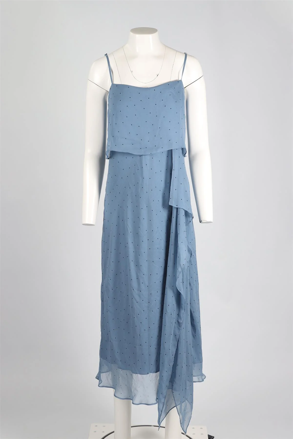 MICHELLE MASON BLUE SILK MAXI DRESS LARGE - Image 2