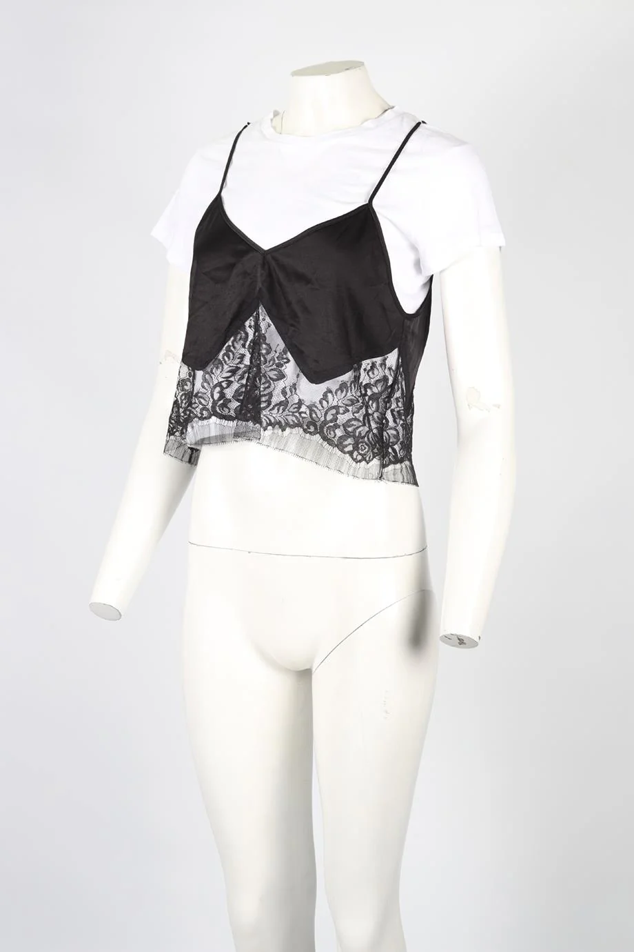 MICHELLE MASON LACE AND COTTON T-SHIRT SMALL - Image 3
