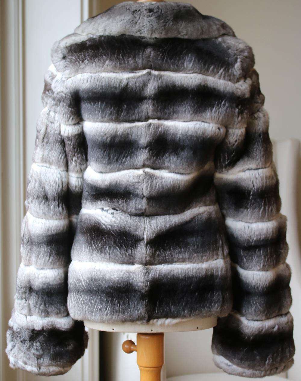 MILADY CHINCHILLA FUR JACKET FR 42 UK 14 - Image 3