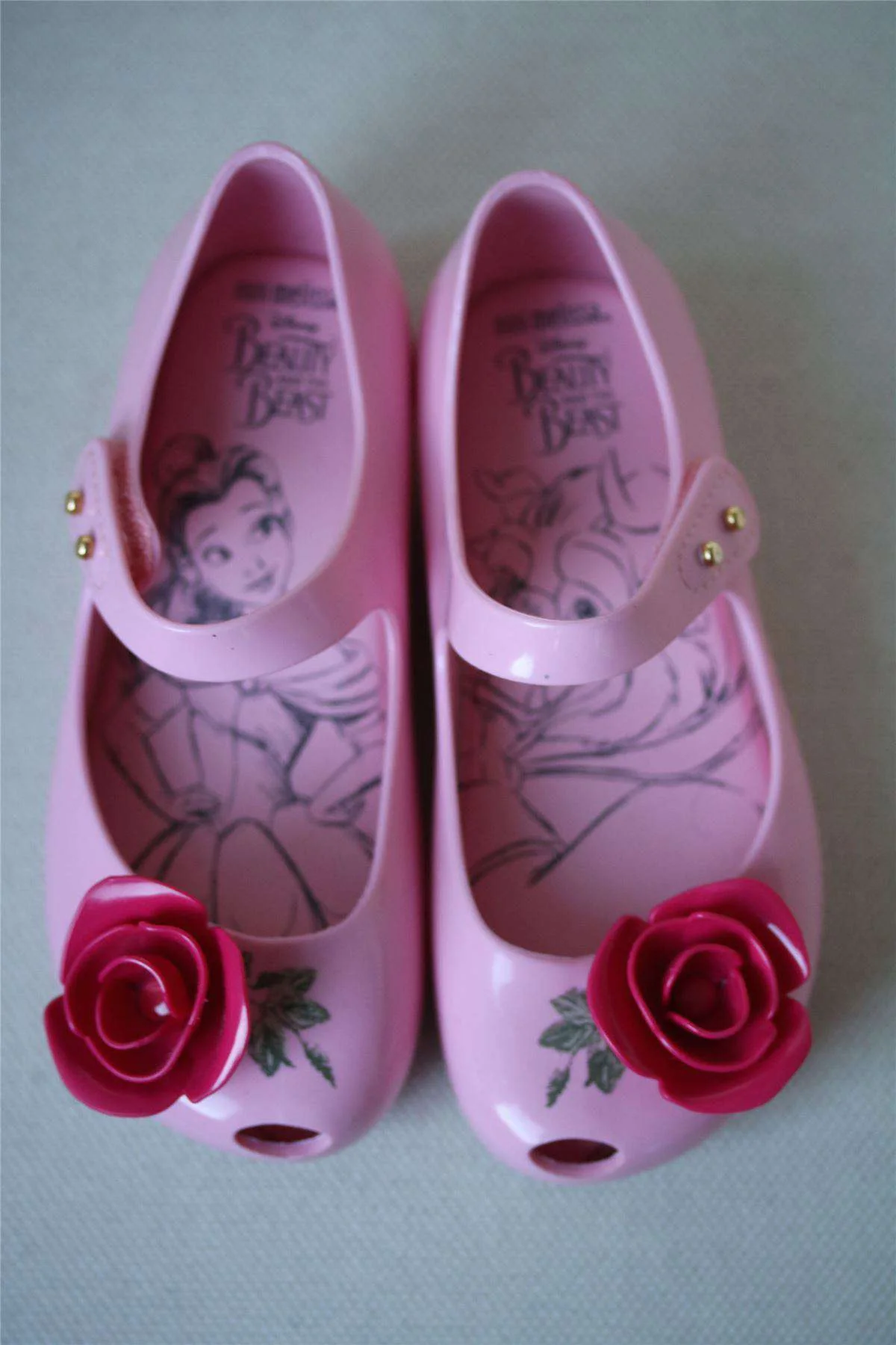 MINI MELISSA BEAUTY & THE BEAST PINK JELLY SHOES EU 24 UK 7 - Image 4