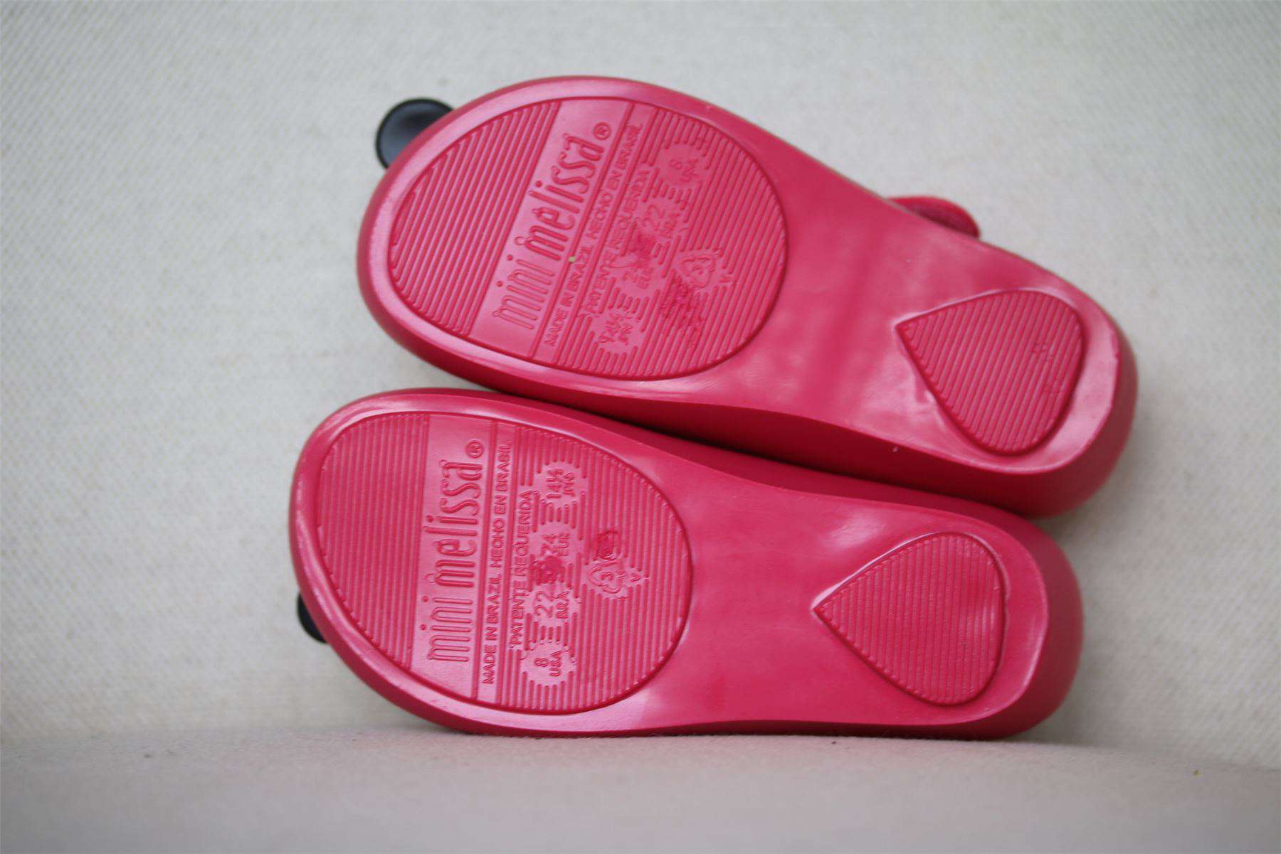 MINI MELISSA GIRLS BRIGHT PINK MINNE MOUSE JELLY SHOES EU 24 UK 7 - Image 5