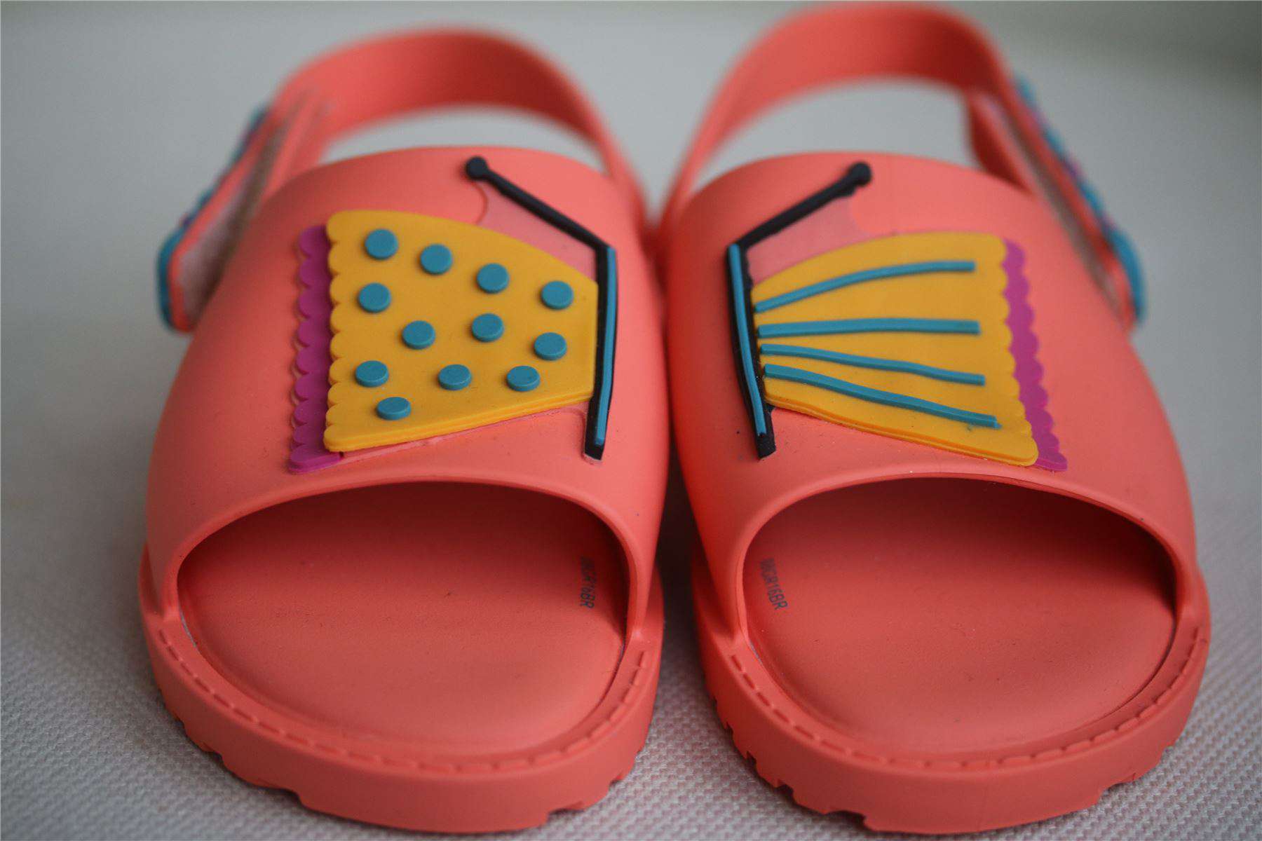 MINI MELISSA GIRLS ORANGE FABULA MIA SANDALS EU 24 UK 7 - Image 2