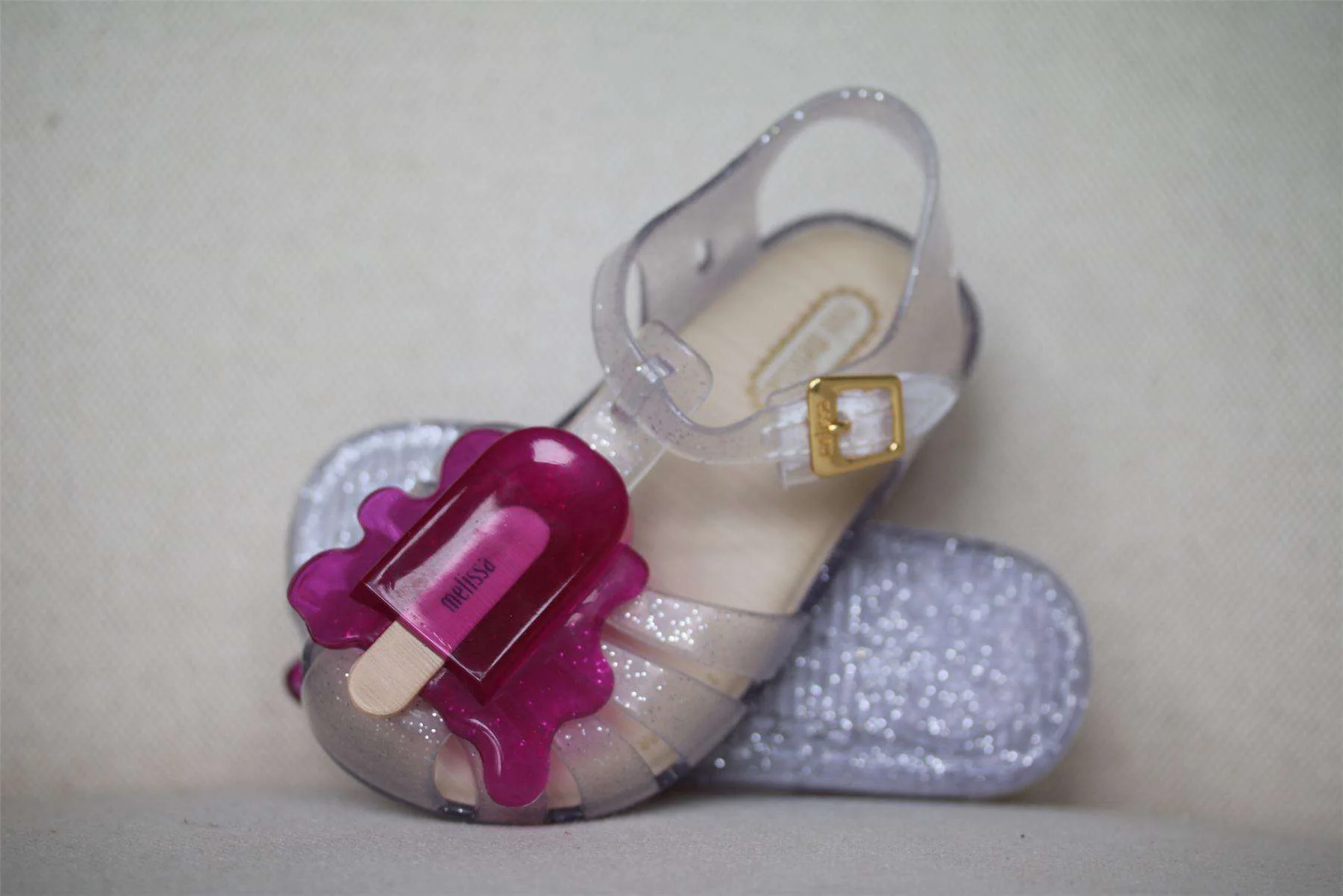 MINI MELISSA GIRLS PALE LILAC ARANHA LOLLYPOP JELLY SHOES EU 24 UK 7 - Image 2