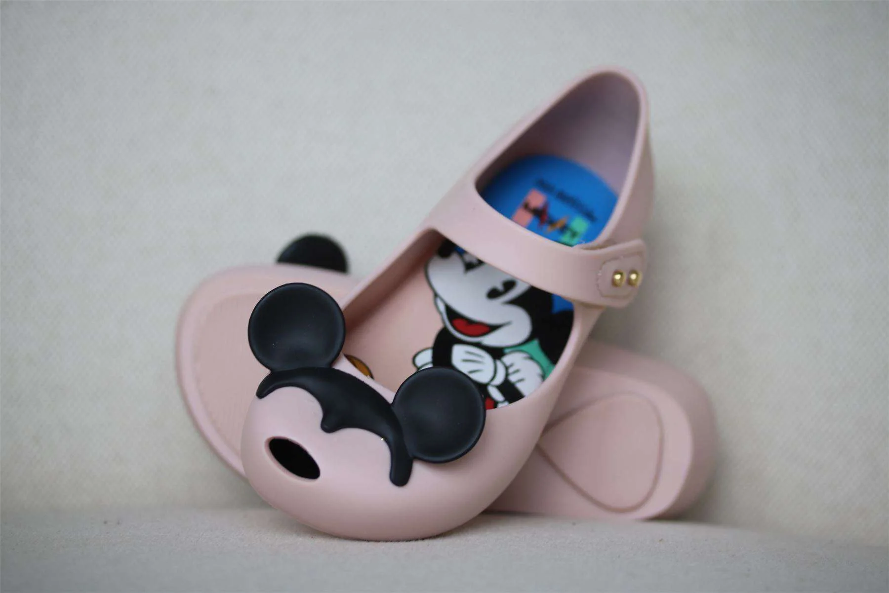 MINI MELISSA GIRLS PALE PINK MINNE MOUSE JELLY SHOES EU 24 UK 7 - Image 2