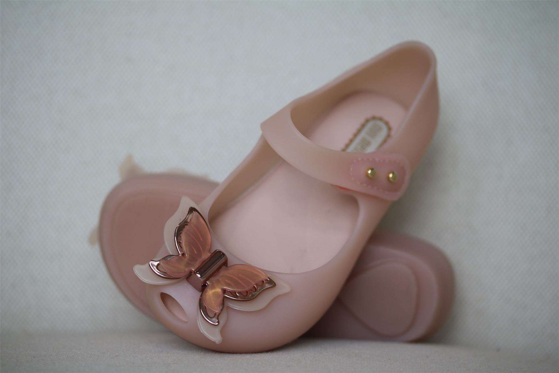 MINI MELISSA GIRLS PINK BUTTERFLY JELLY SHOES EU 24 UK 7 - Image 2