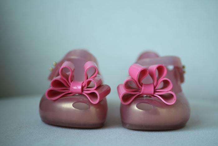 MINI MELISSA GIRLS PINK TRIPLE BOW SHOES EU 27 UK 9 - Image 2