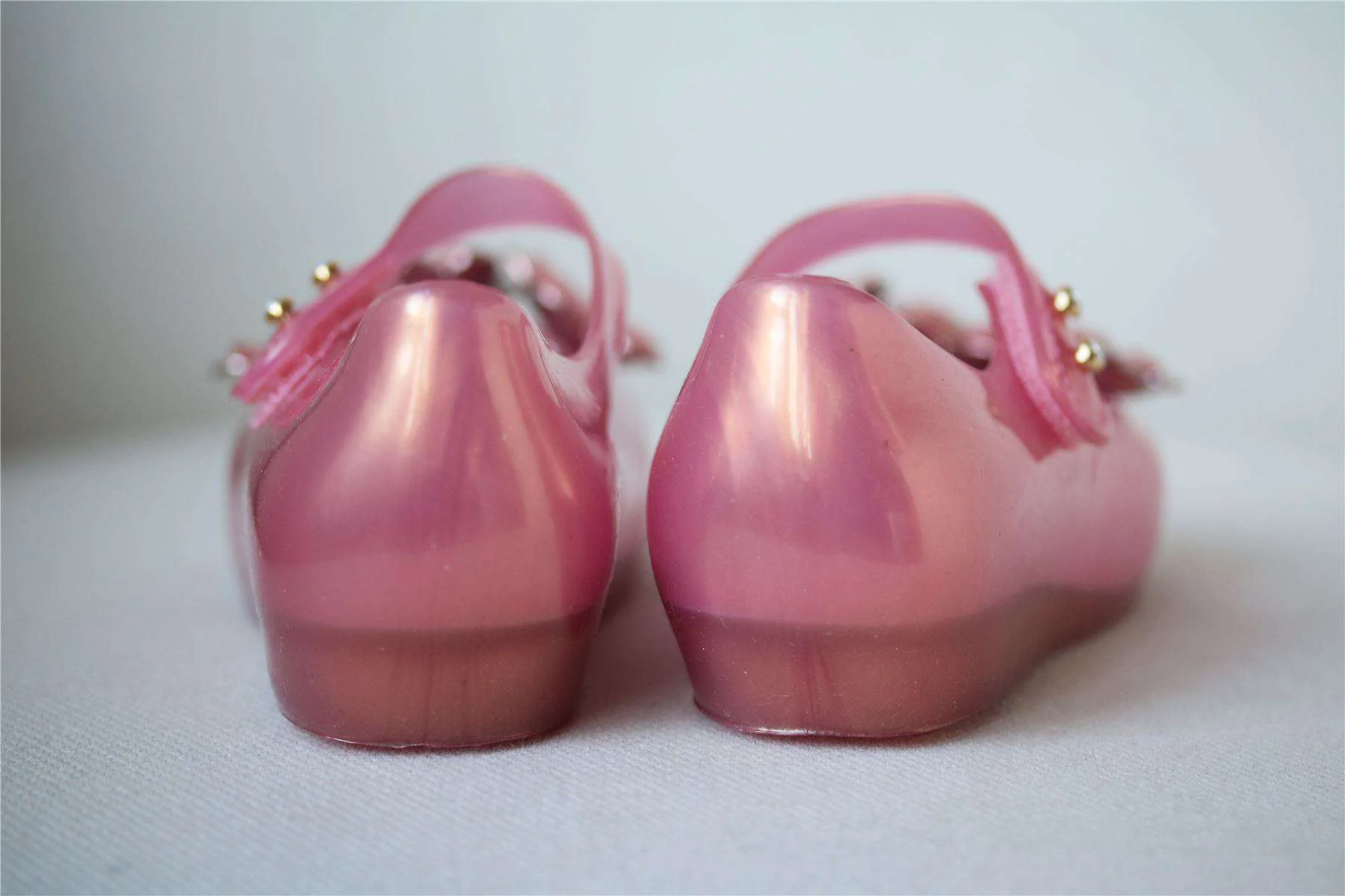 MINI MELISSA GIRLS PINK TRIPLE FLOWER JELLY SHOES EU 27 UK 9 - Image 4