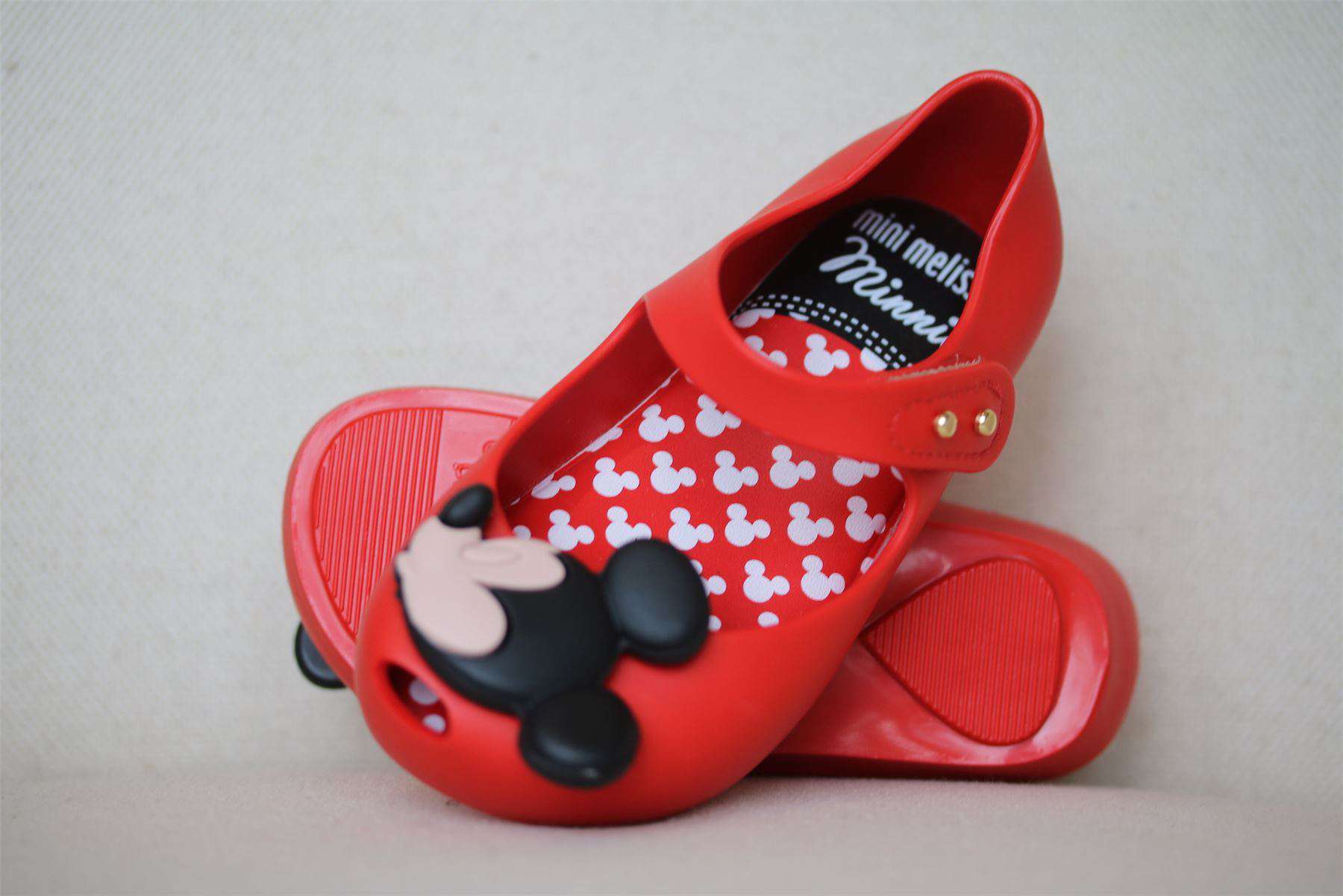 MINI MELISSA GIRLS RED MINNE MOUSE JELLY SHOES EU 24 UK 7 - Image 4