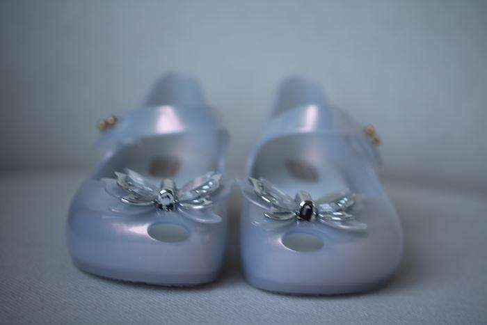MINI MELISSA GIRLS SILVER BUTTERFLY JELLY SHOES EU 25-26 UK 8 - Image 2