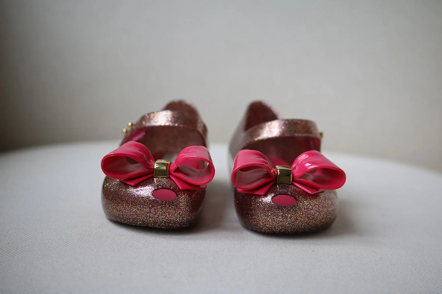 MINI MELISSA GIRLS ULTRAGIRL BOW GLITTER JELLY SHOES EU 225/25 UK 8/9 - Image 3