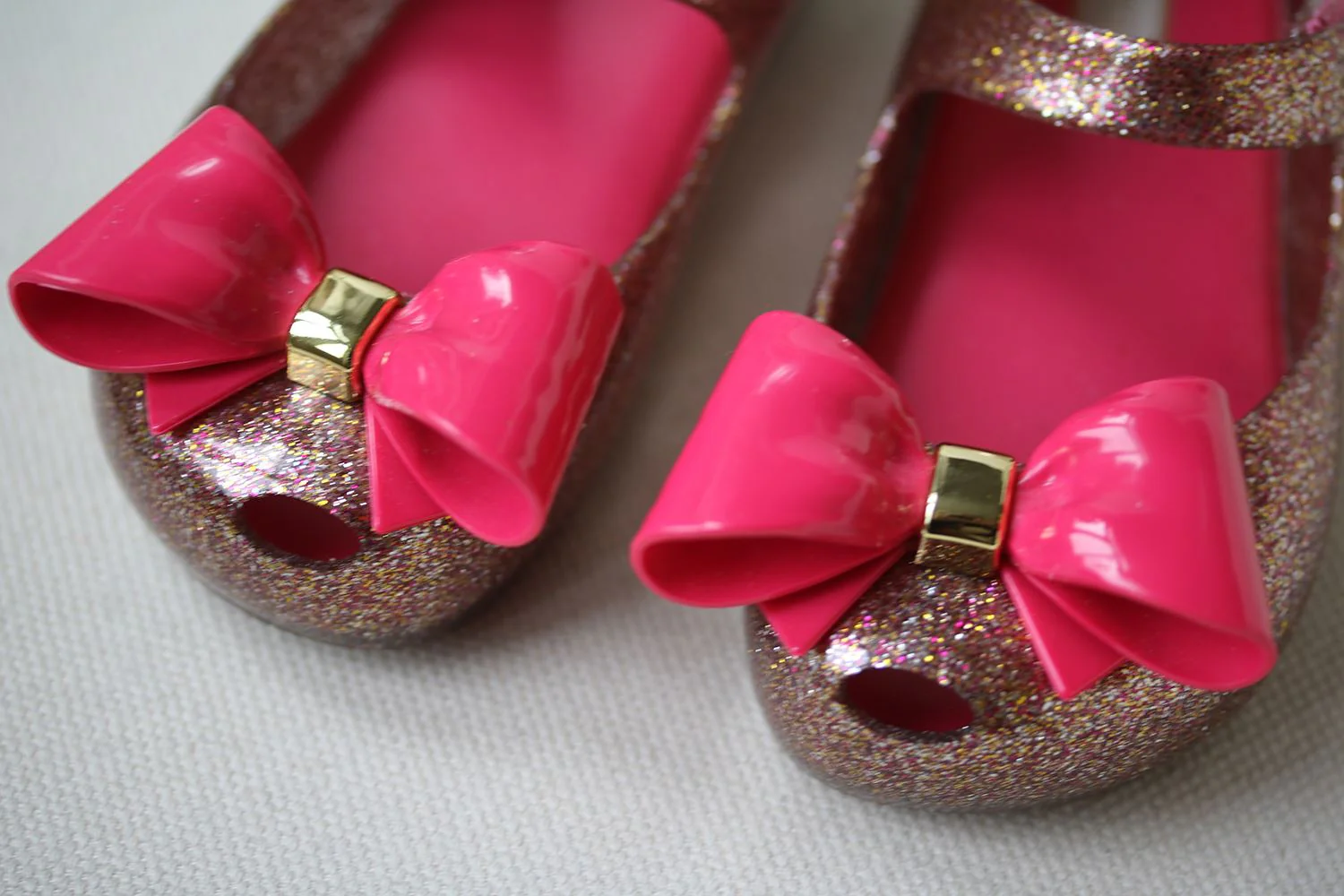 MINI MELISSA GIRLS ULTRAGIRL BOW GLITTER JELLY SHOES EU 225/25 UK 8/9 - Image 4